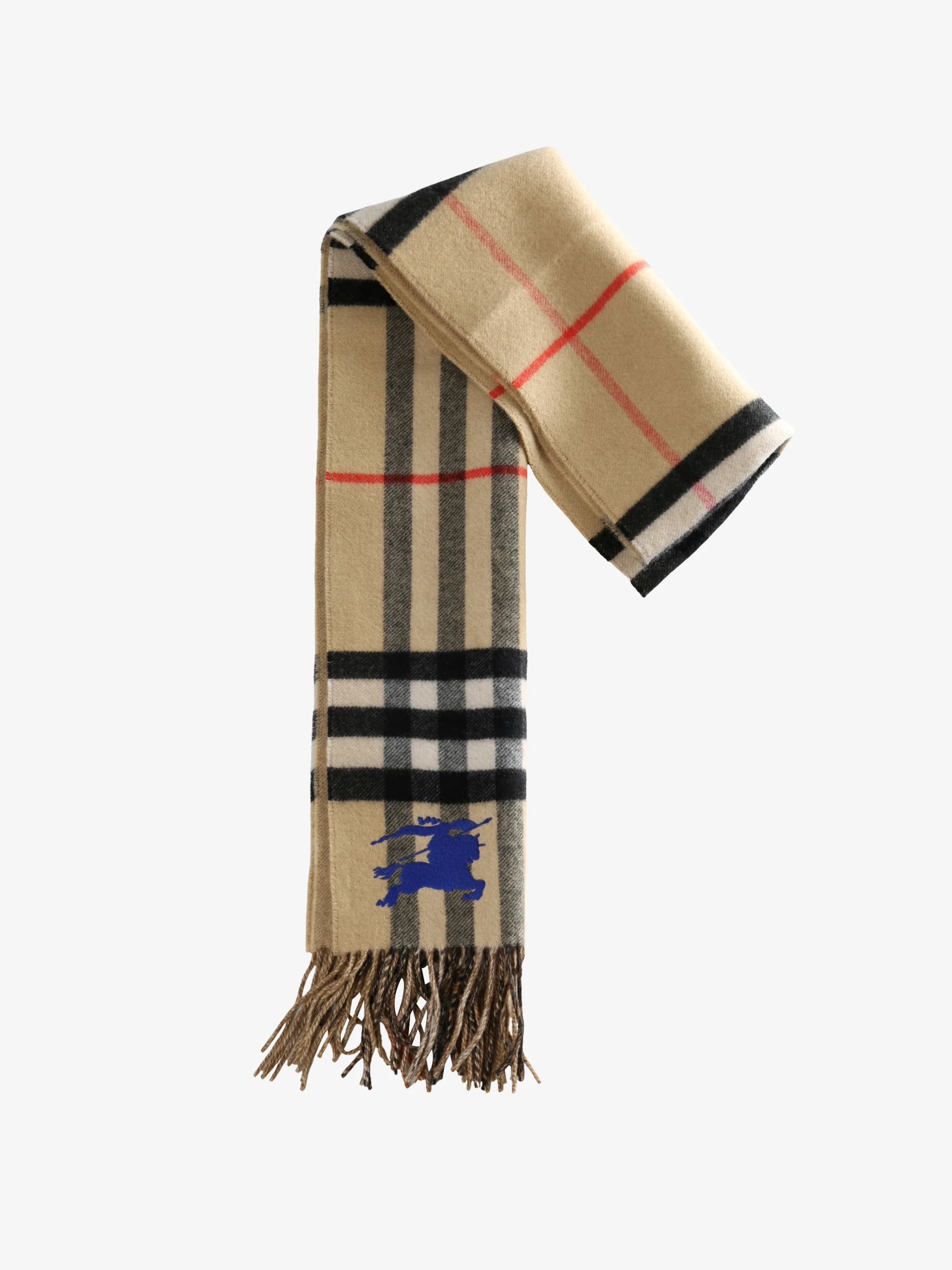 BURBERRY - Women Reversible EKD Check Cashmere Scarf