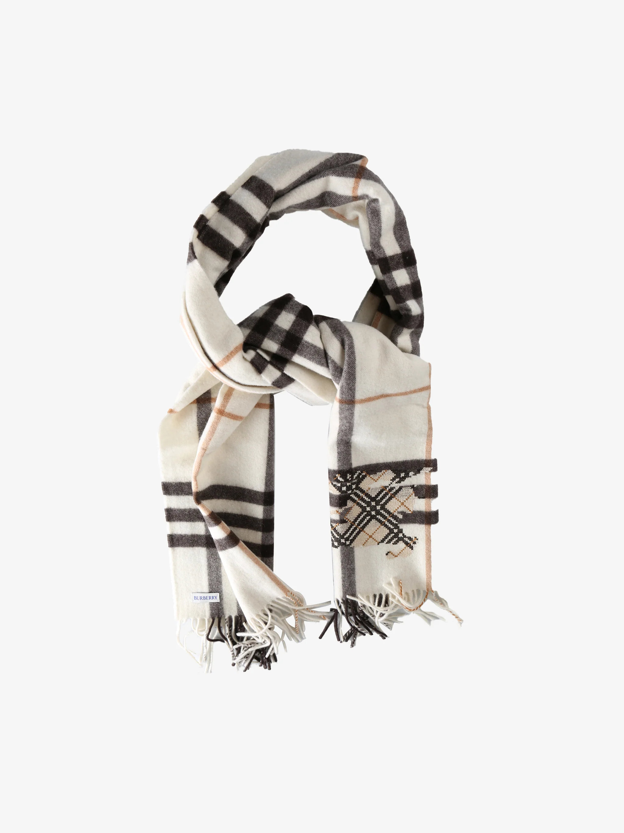 BURBERRY - Unisex Mu G Check EKD X Stitch Scarf