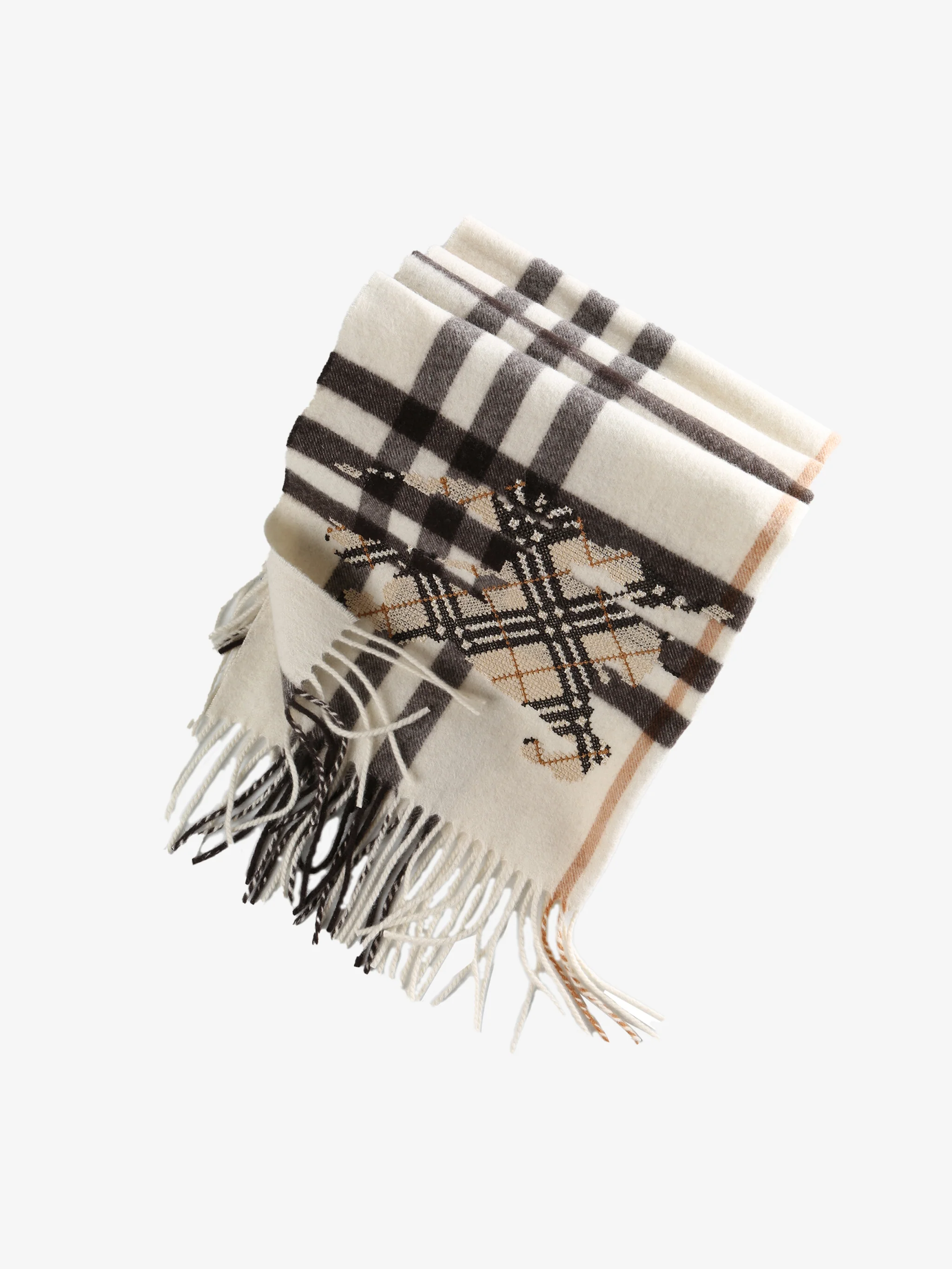 BURBERRY - Unisex Mu G Check EKD X Stitch Scarf - Image 3