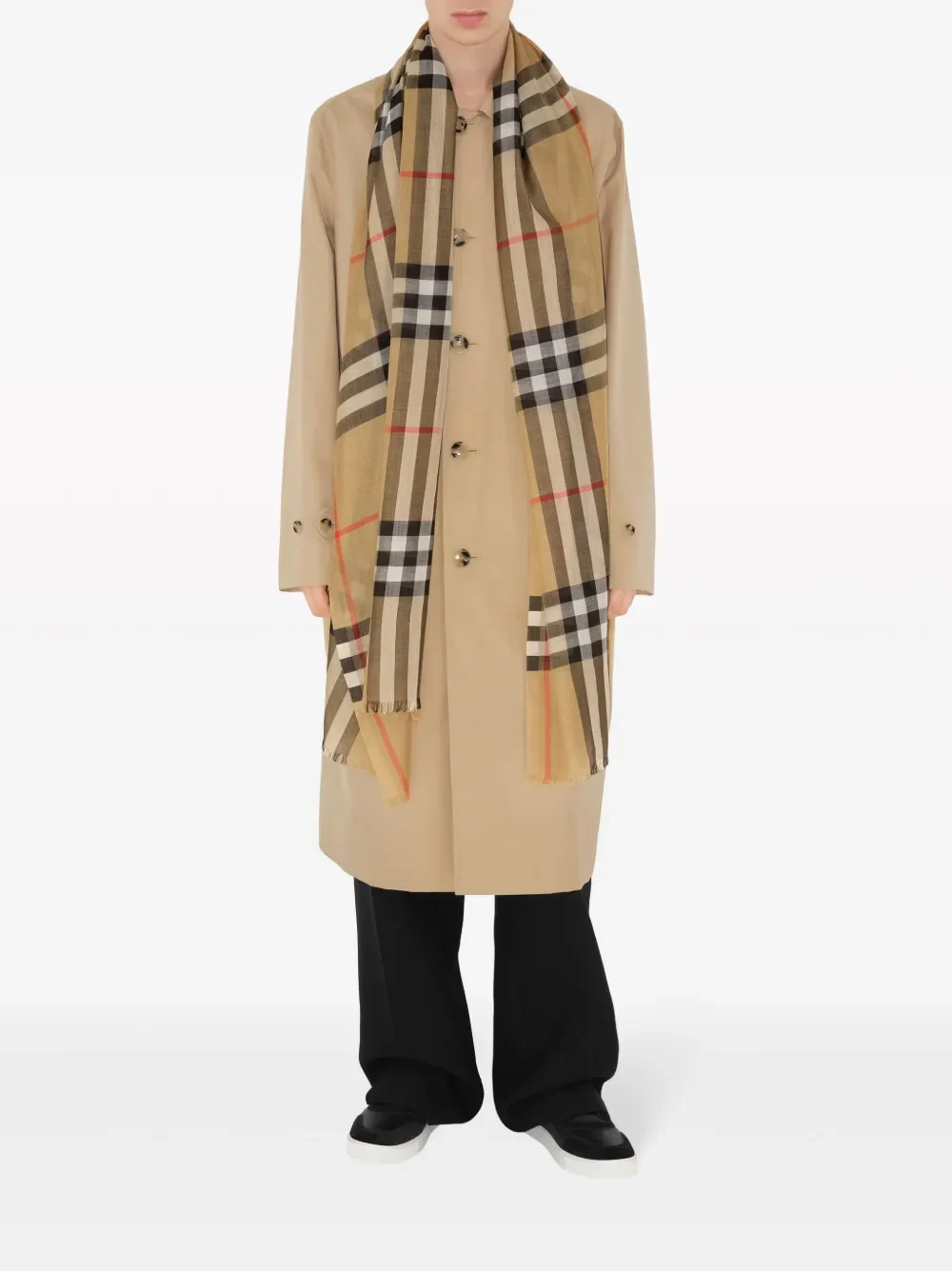 BURBERRY - Unisex Mu Gentleman Check Scarf - Image 2