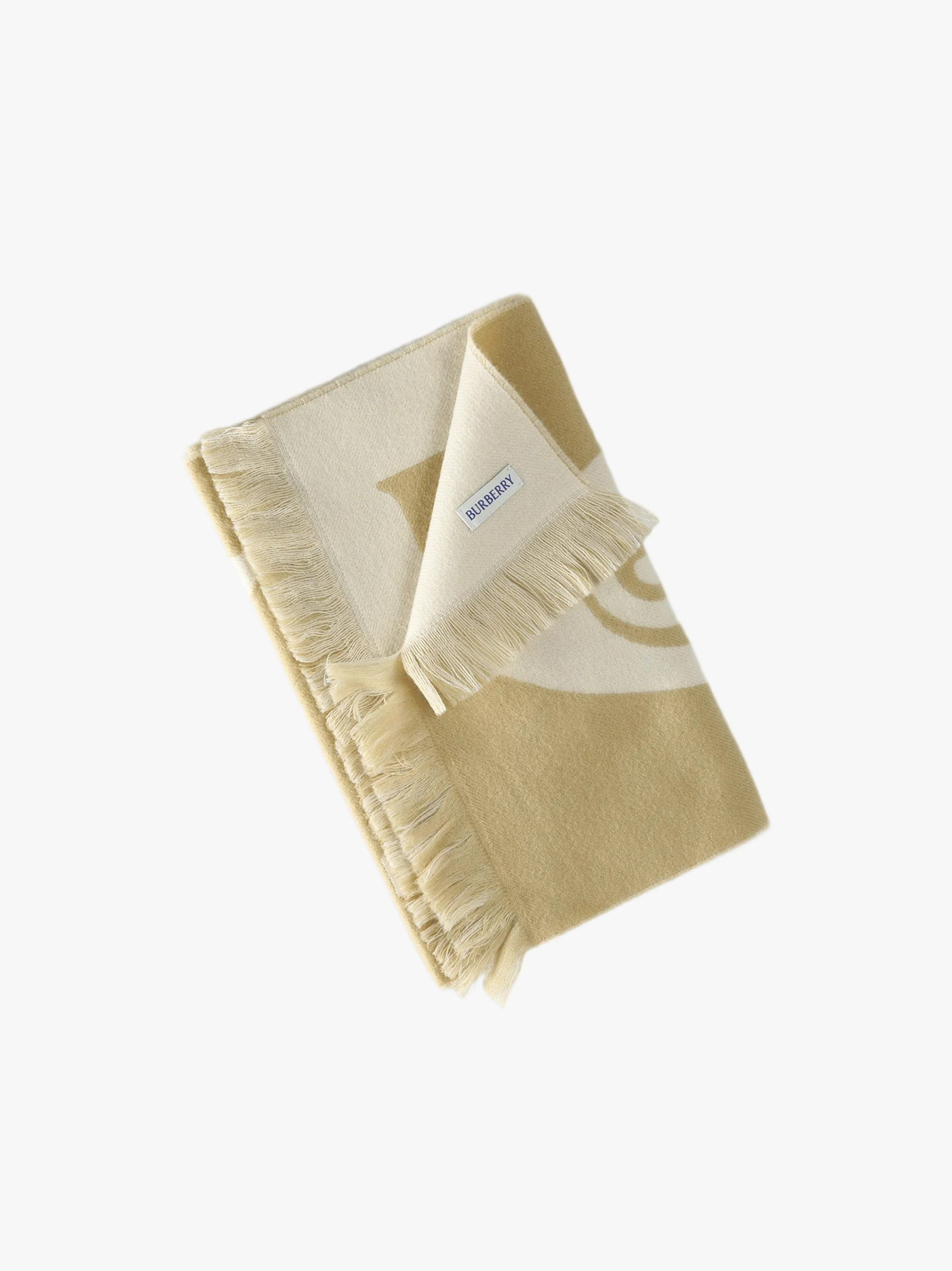 BURBERRY - Unisex Mu Text Logo Wool Scarf - Image 2