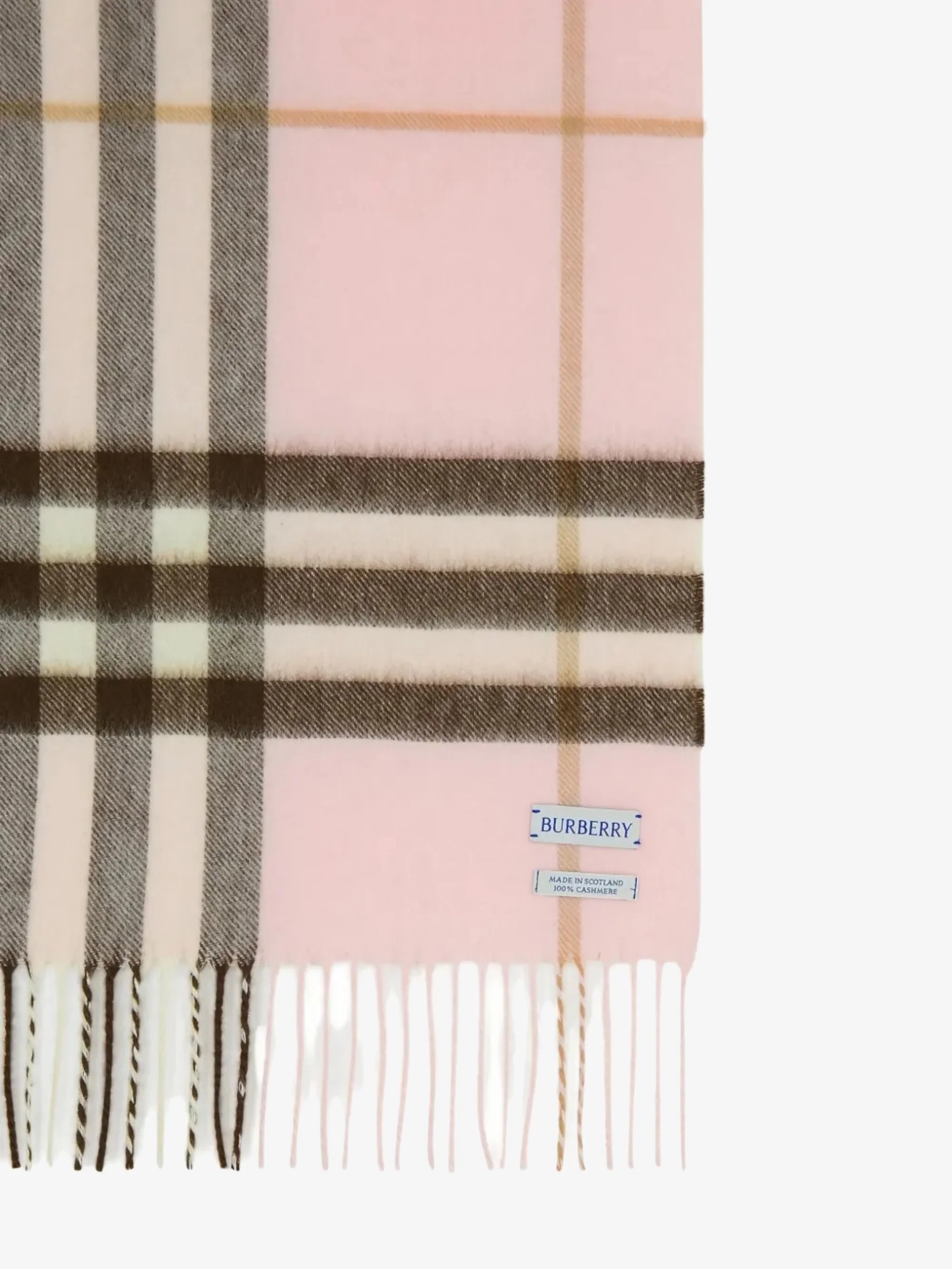 BURBERRY - Unisex Check Cashmere Scarf - Image 3