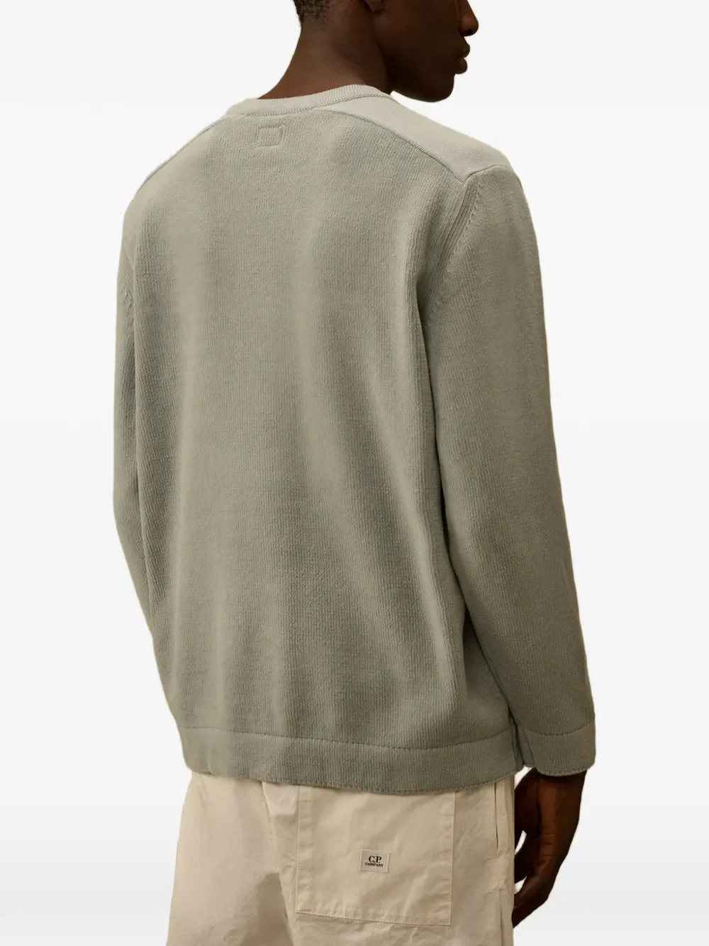 C.P. COMPANY - Men Cotton Chenille Crewneck Lens Sweater - Image 3