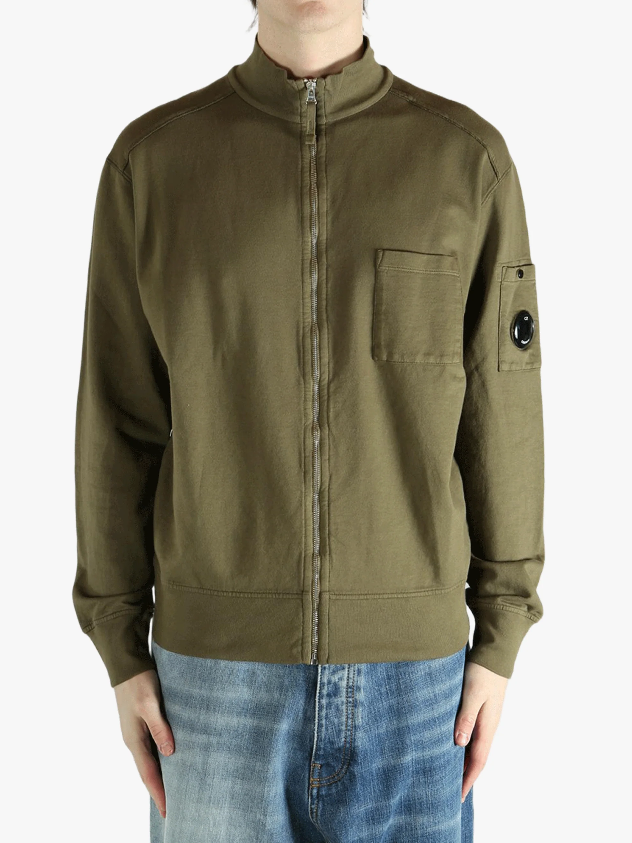 C.P. COMPANY - Men Light Fleece Zip Lens Sweatshirt
