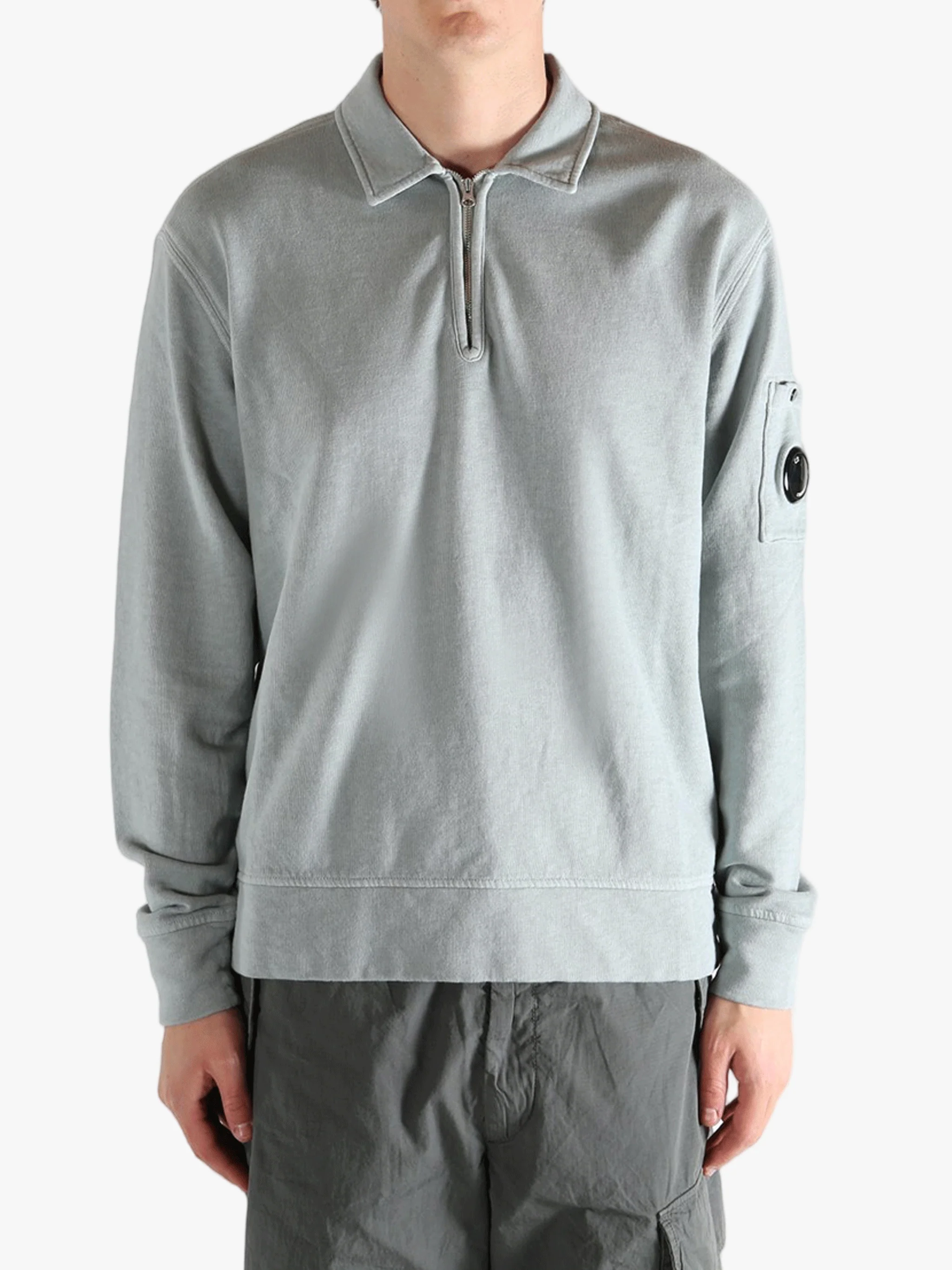 C.P. COMPANY - Men Sweatshirts Polo Collar In Malfile' Fleece