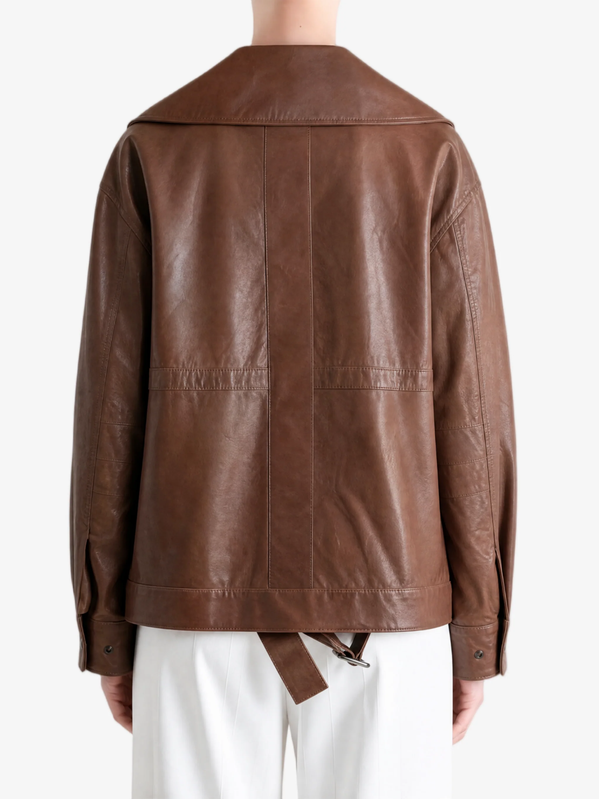 CALVIN KLEIN COLLECTION - Women Isa Leather Jacket - Image 3
