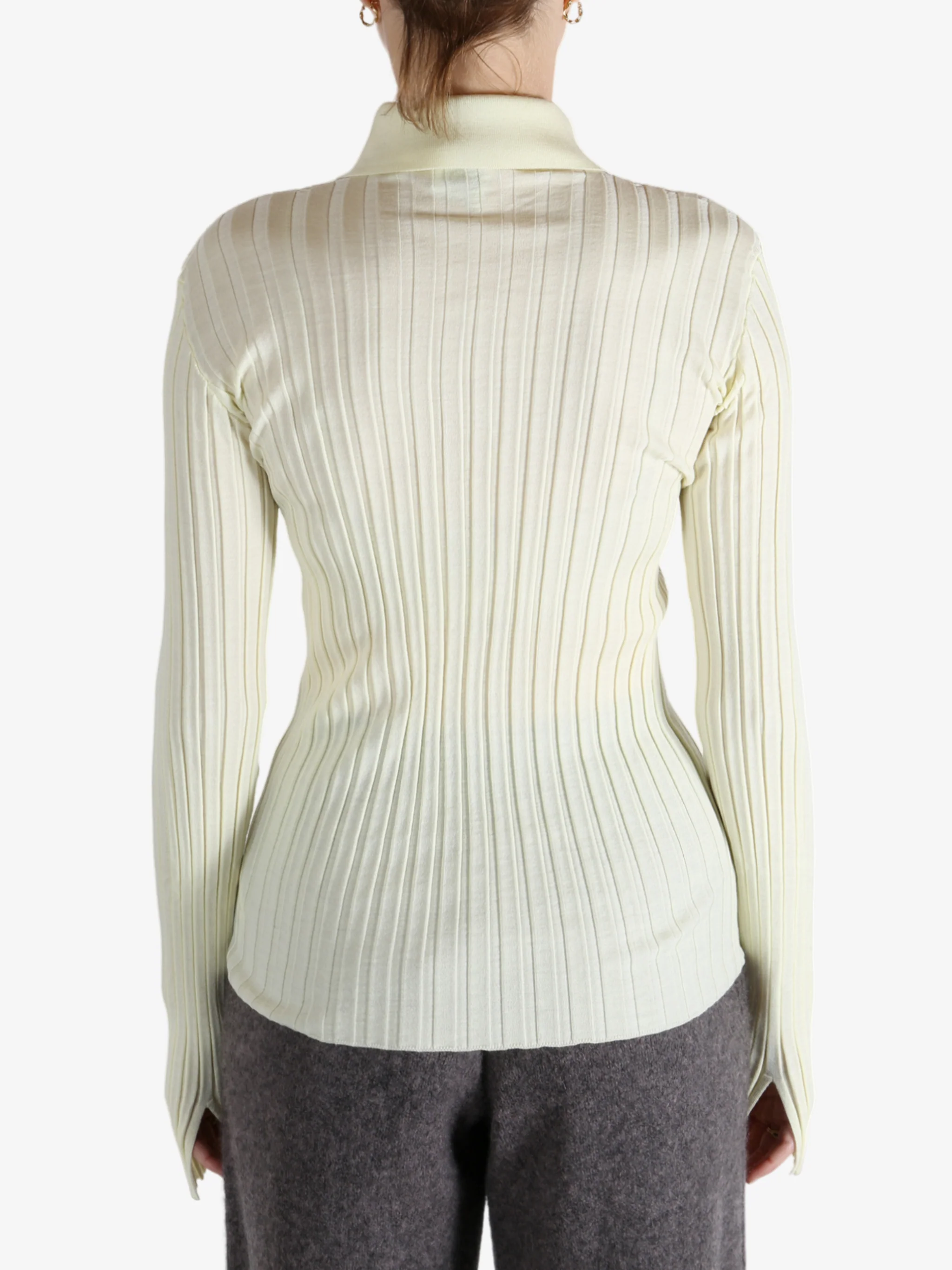 CALVIN KLEIN COLLECTION - Women Merino Rib Knt Polo Shirt - Image 3