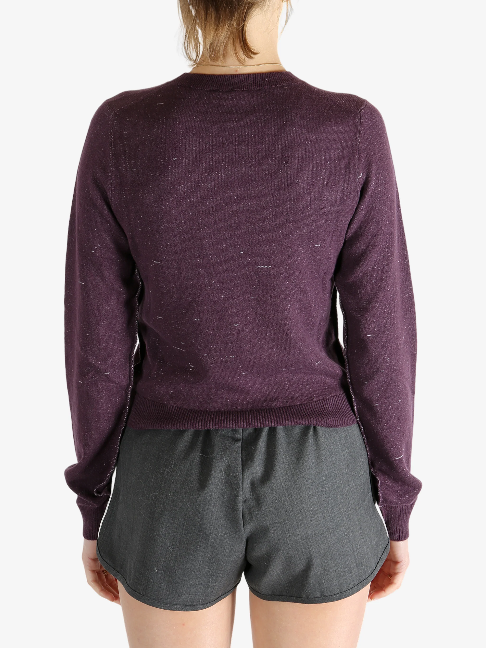 CALVIN KLEIN COLLECTION - Women Vintage Felted V Neck Sweater - Image 3