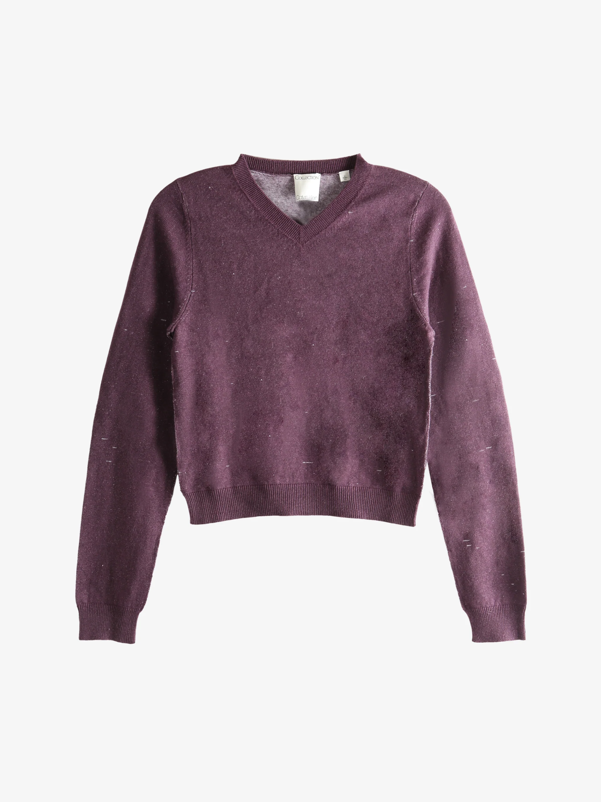 CALVIN KLEIN COLLECTION - Women Vintage Felted V Neck Sweater - Image 4