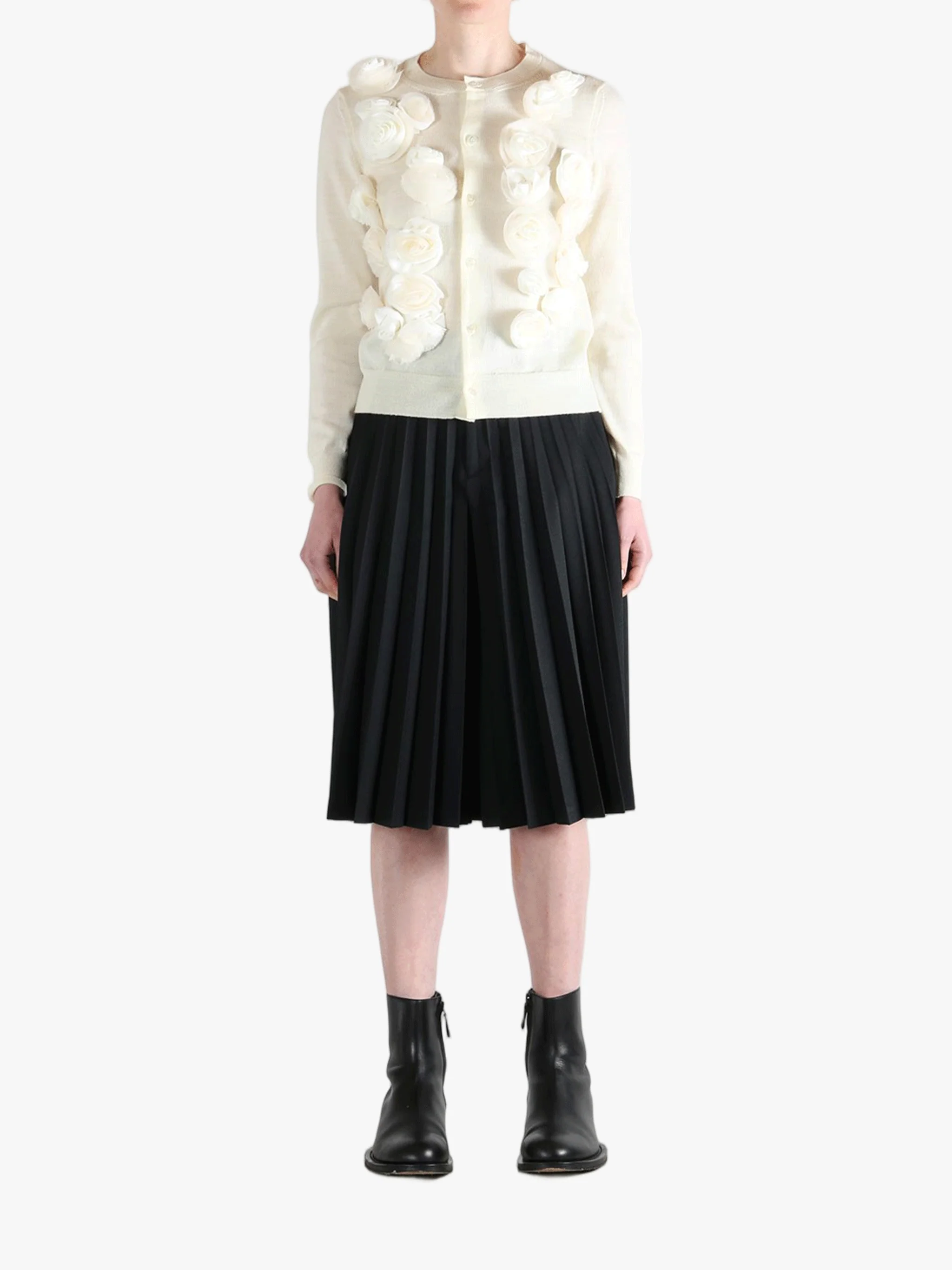 COMME DES GARCONS COMME DES GARCONS - Women Rose-detail Cardigan - Image 4