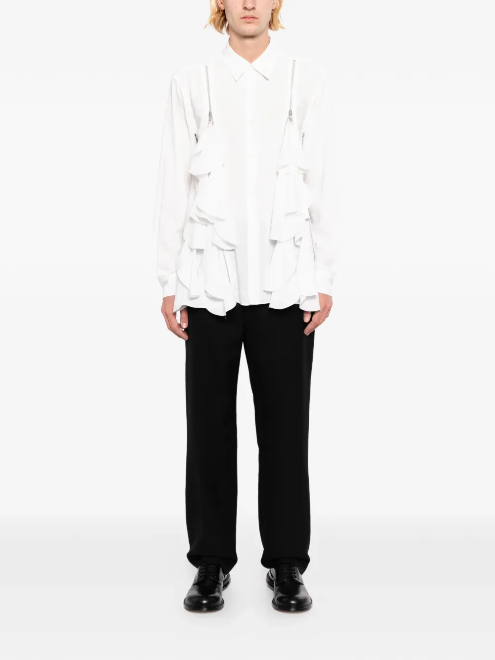 COMME DES GARCONS HOMME PLUS - Men Long-Sleeved Ruffled Blouse