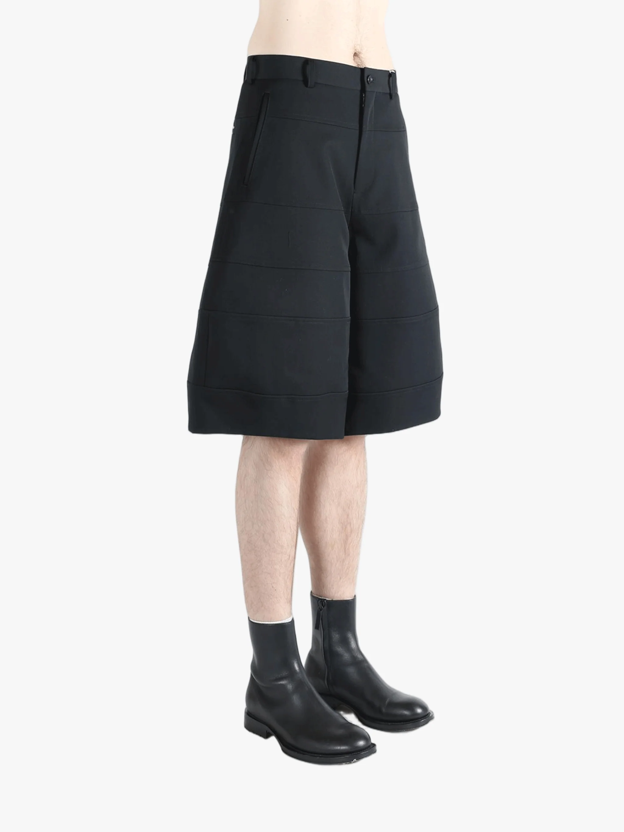COMME DES GARCONS HOMME PLUS - Men Loose Black Shorts - Image 2
