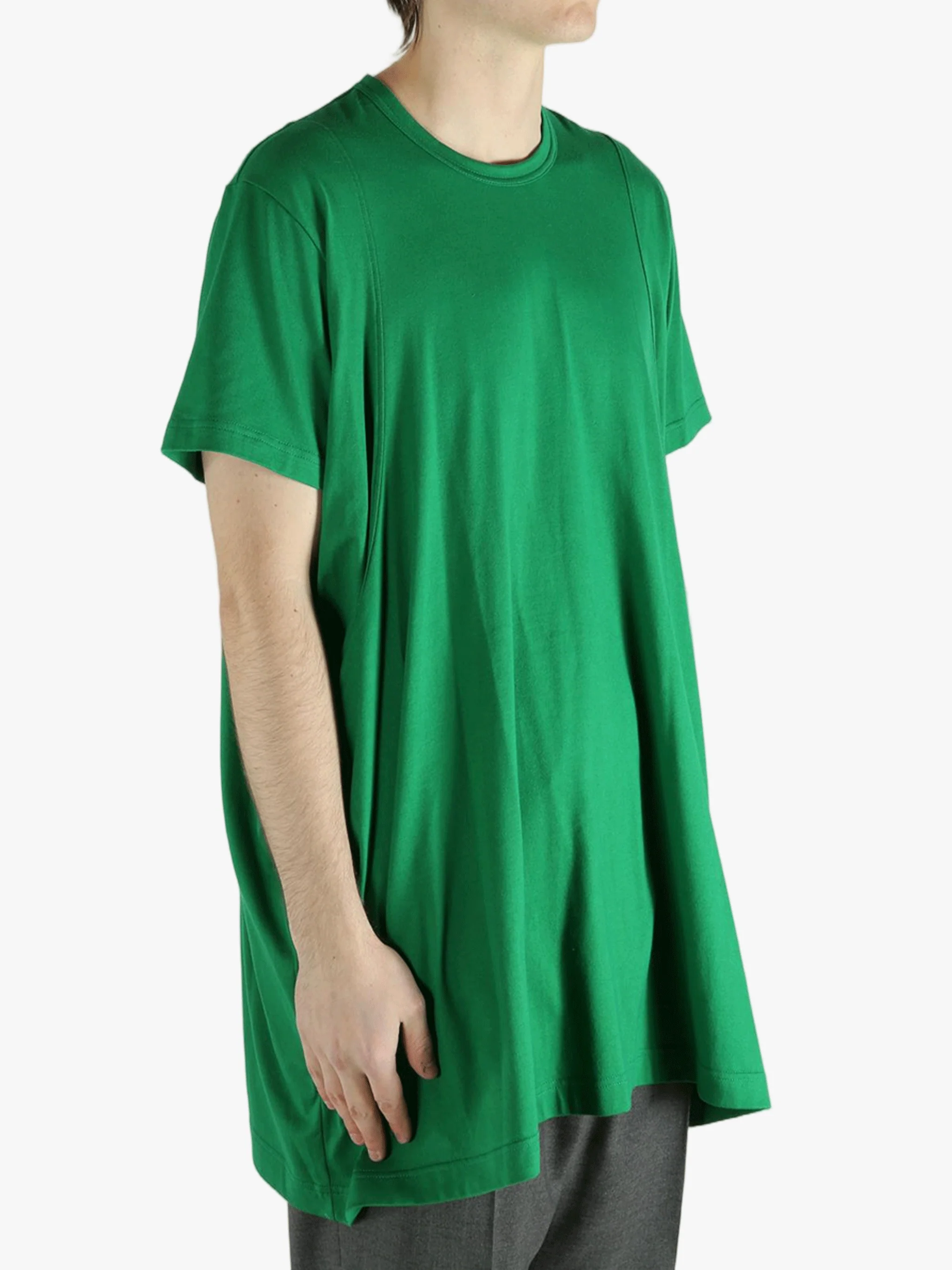 COMME DES GARCONS HOMME PLUS - Men Short Sleeved Green Crew Neck T-Shirt - Image 2