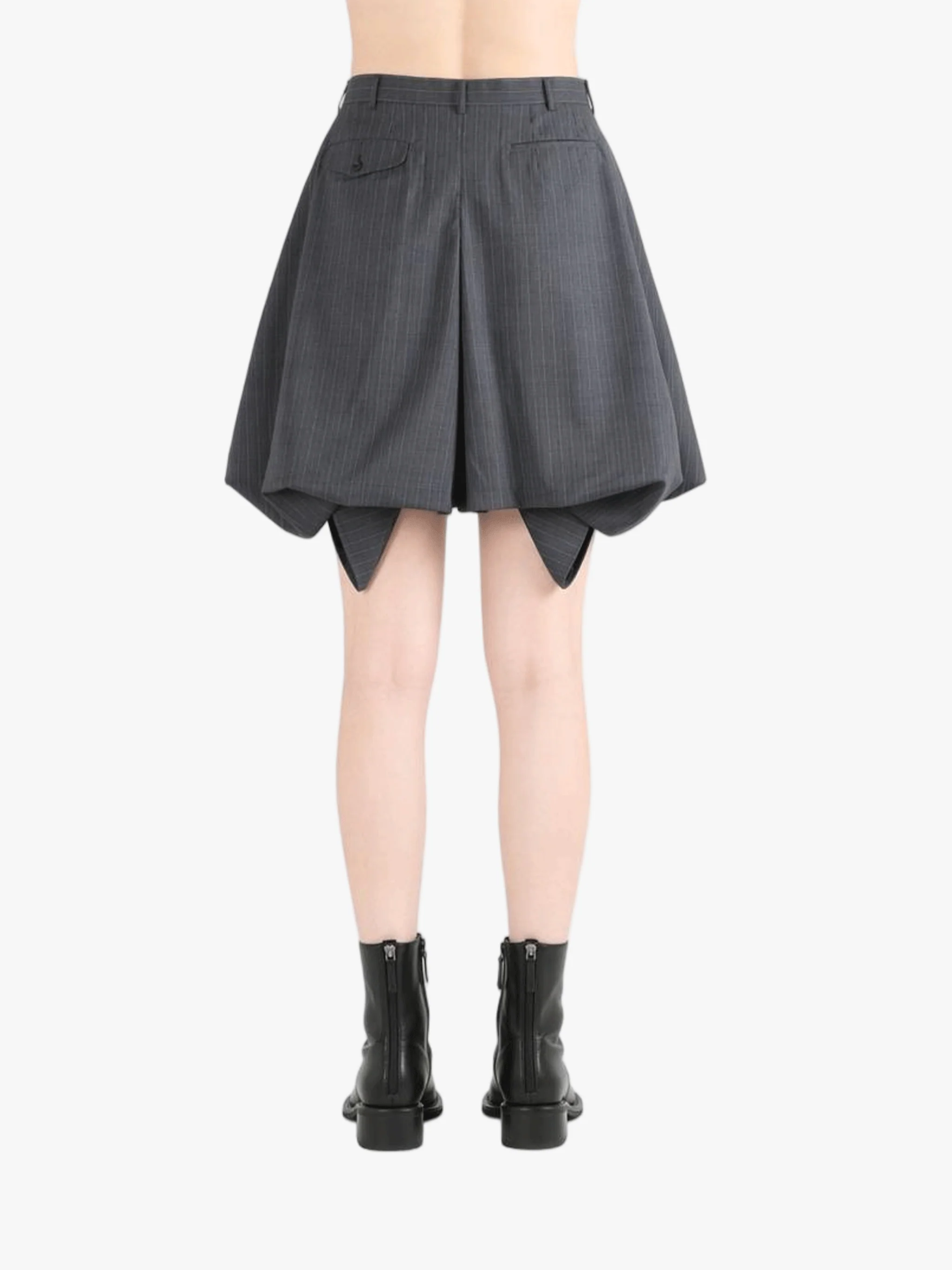 COMME DES GARCONS HOMME PLUS - Men Wide-Leg Pleated Zipper Shorts - Image 3