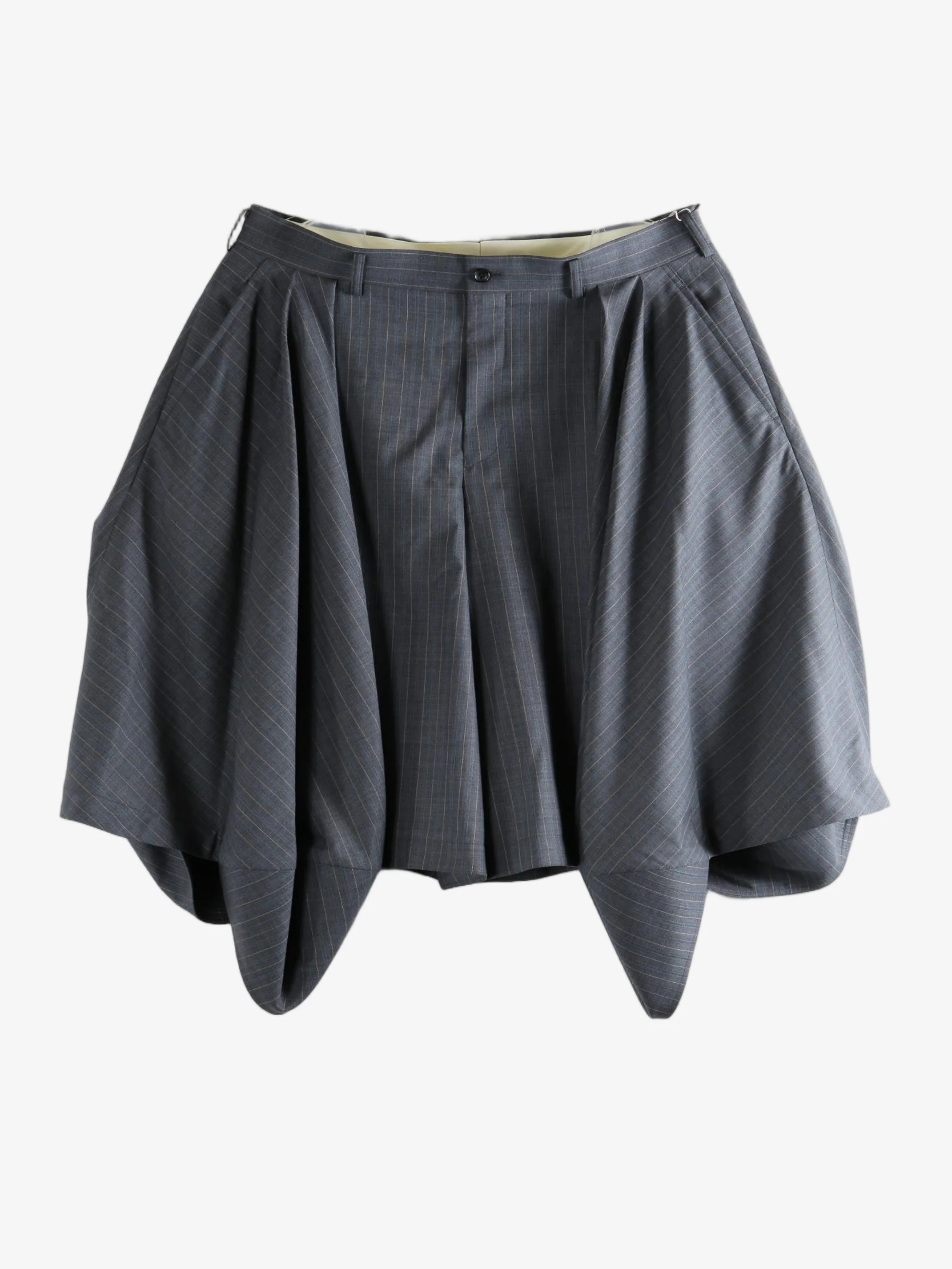 COMME DES GARCONS HOMME PLUS - Men Wide-Leg Pleated Zipper Shorts - Image 4