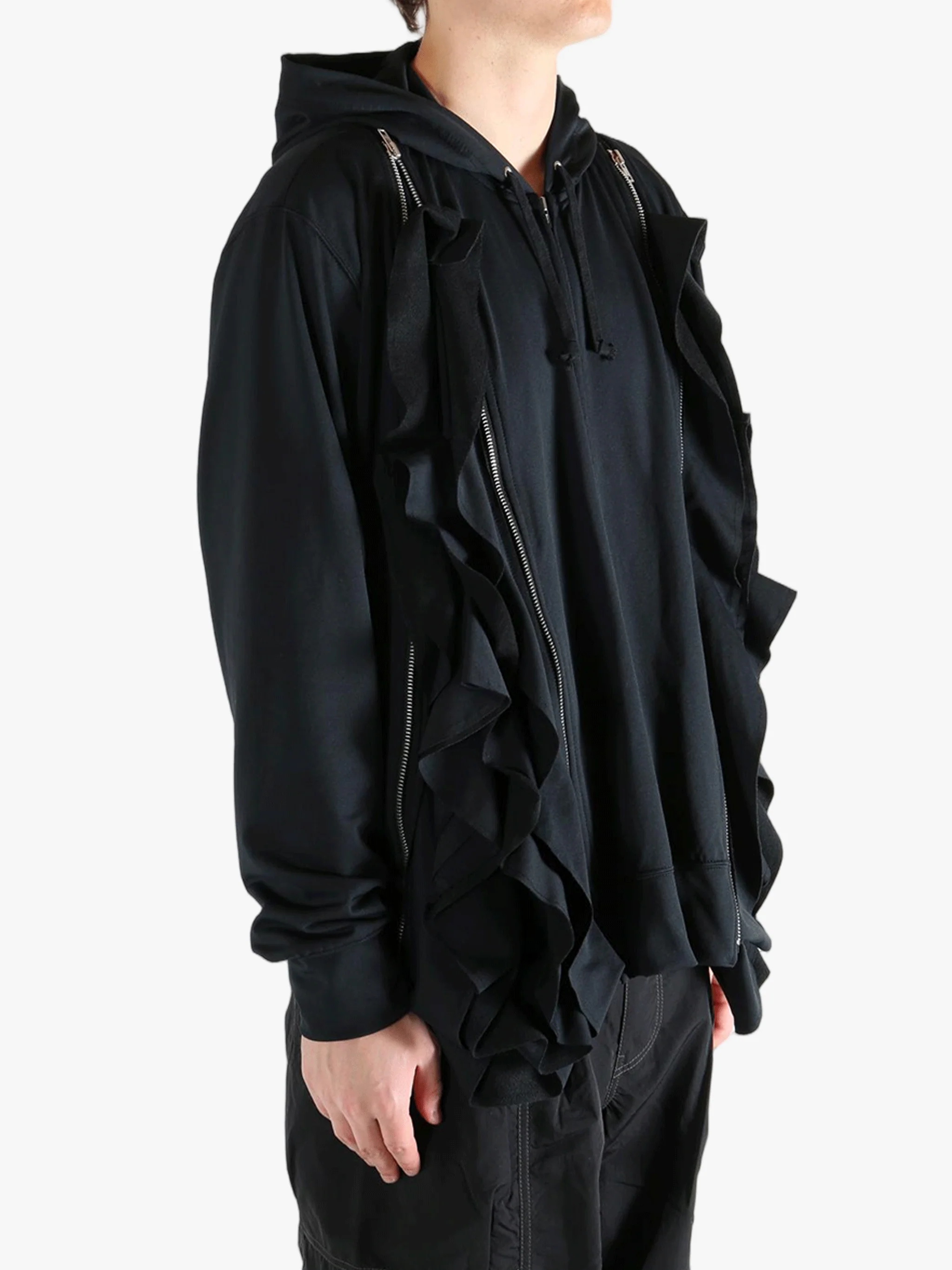 COMME DES GARCONS HOMME PLUS - Men Zippered Hooded Coat - Image 2