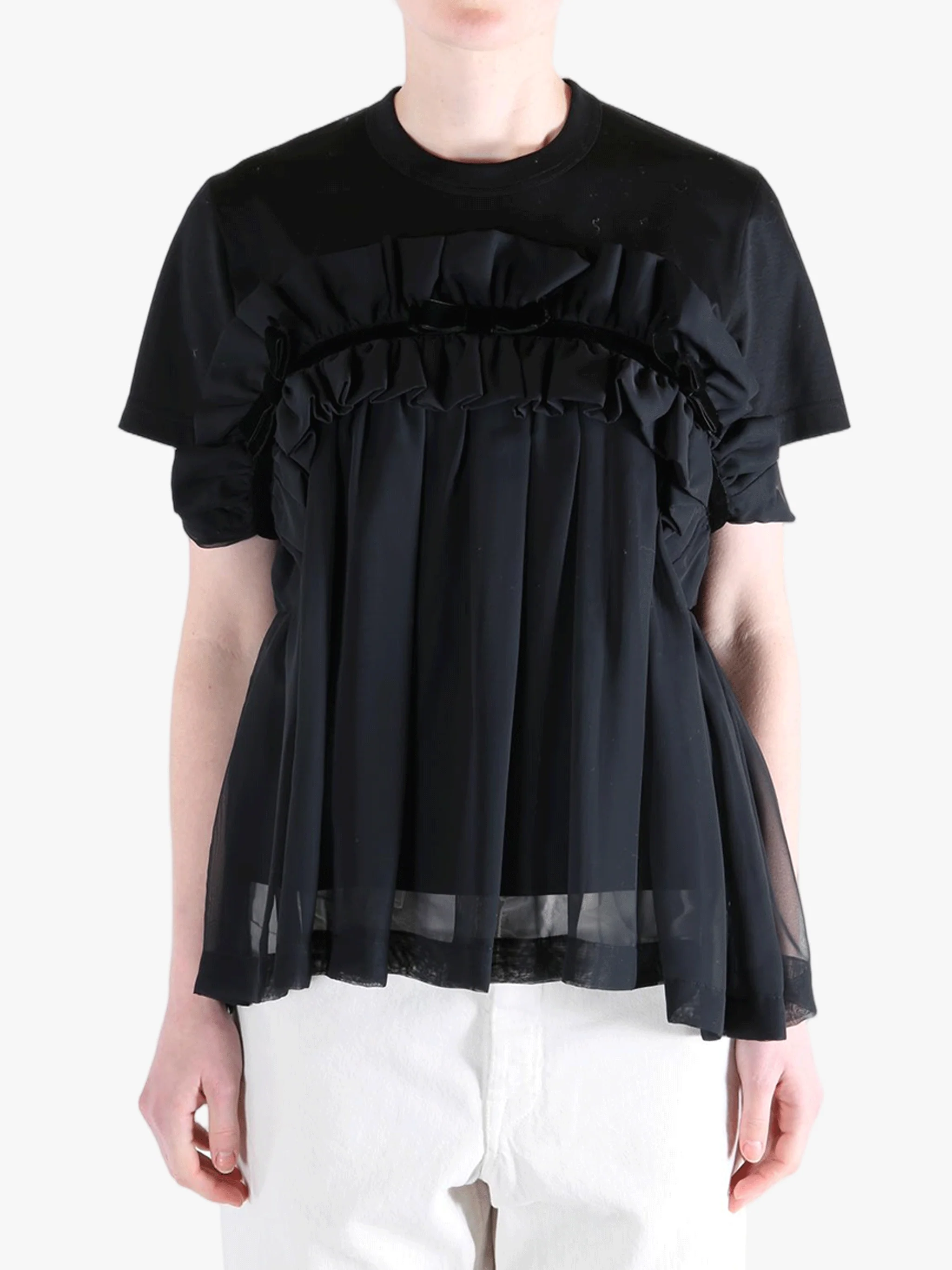COMME DES GARCONS NOIR - Women Ruffle Tiered T-Shirt