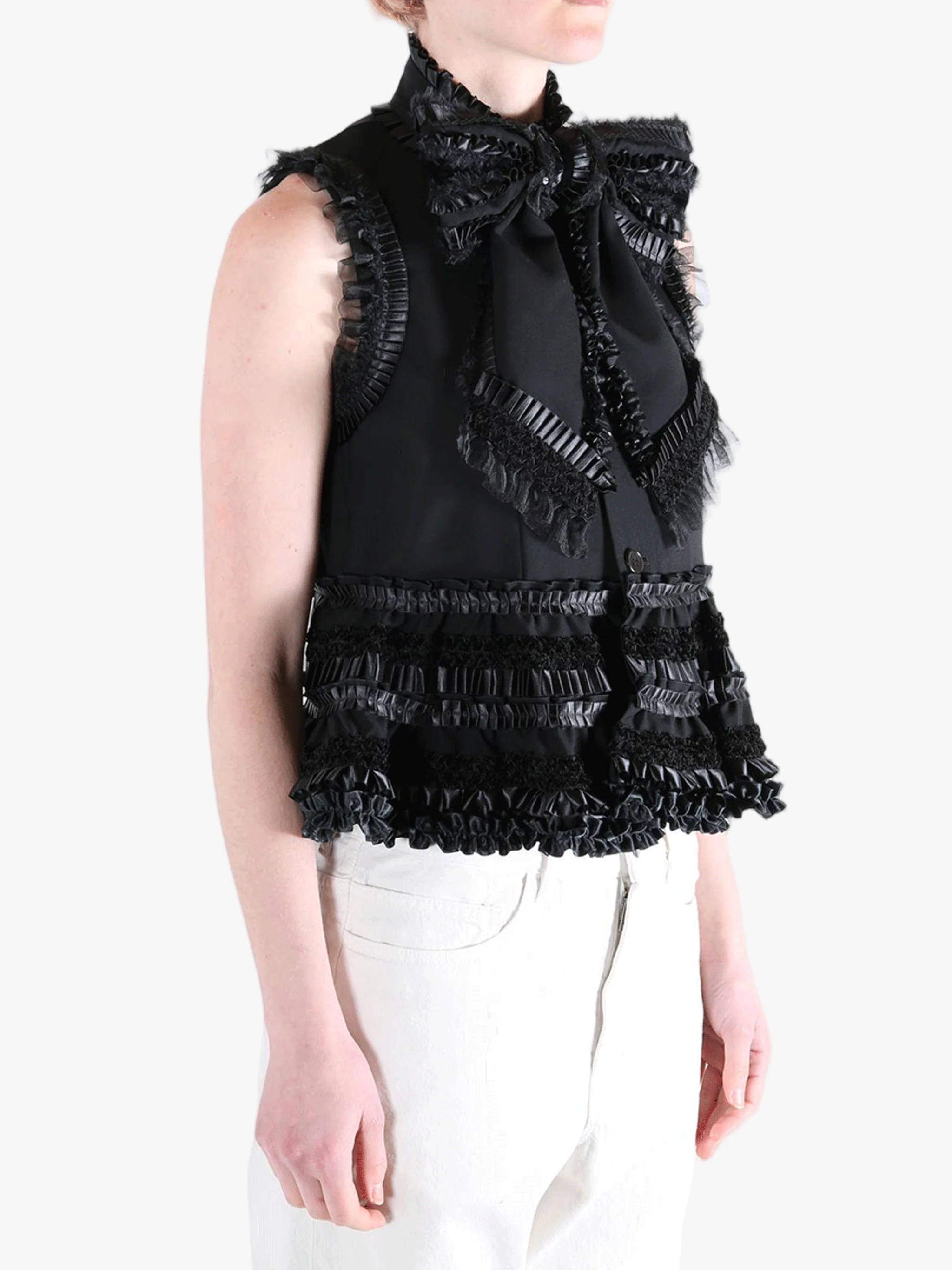 COMME DES GARCONS NOIR - Women Structured Bow Vest - Image 2