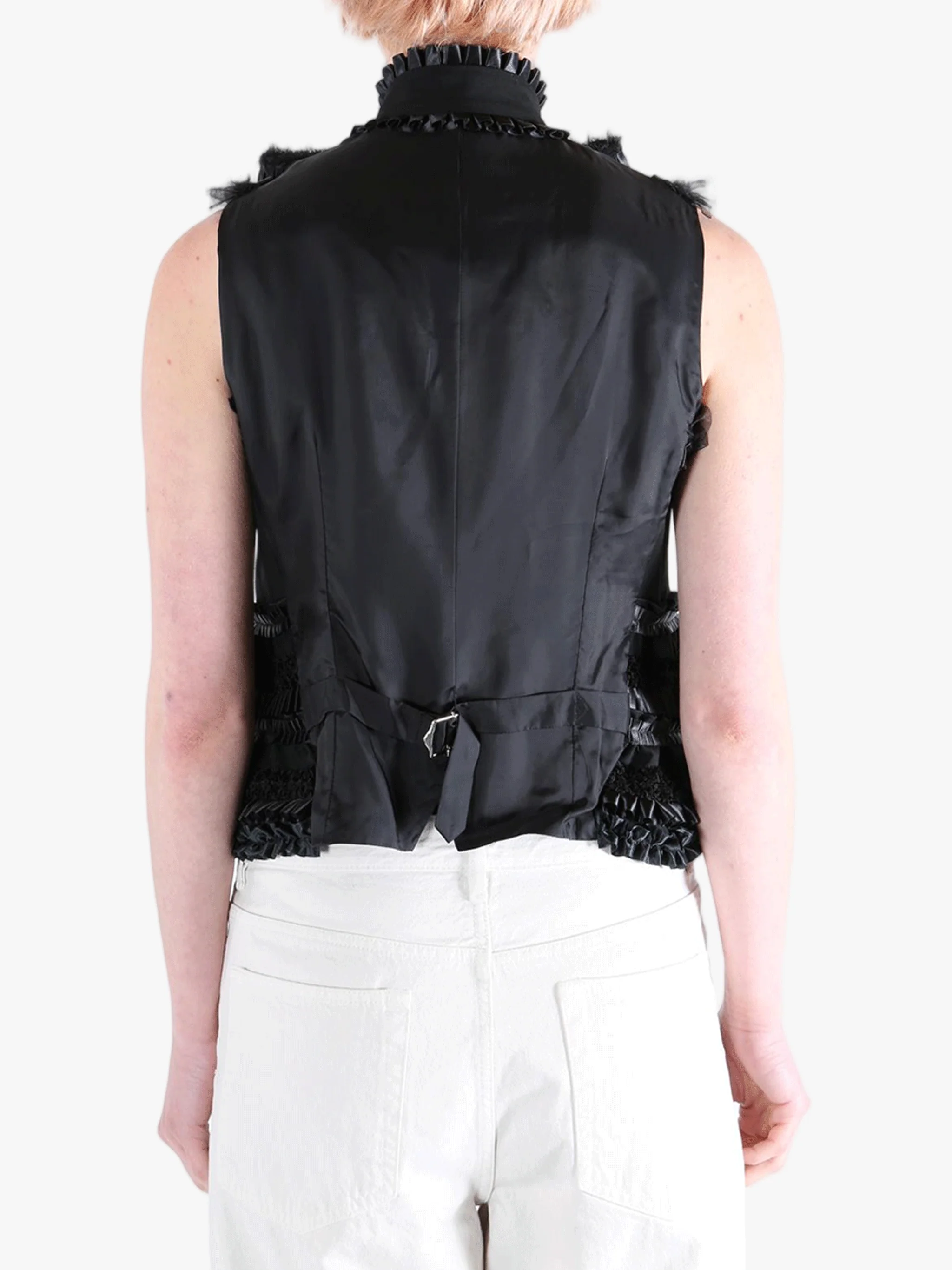 COMME DES GARCONS NOIR - Women Structured Bow Vest - Image 3