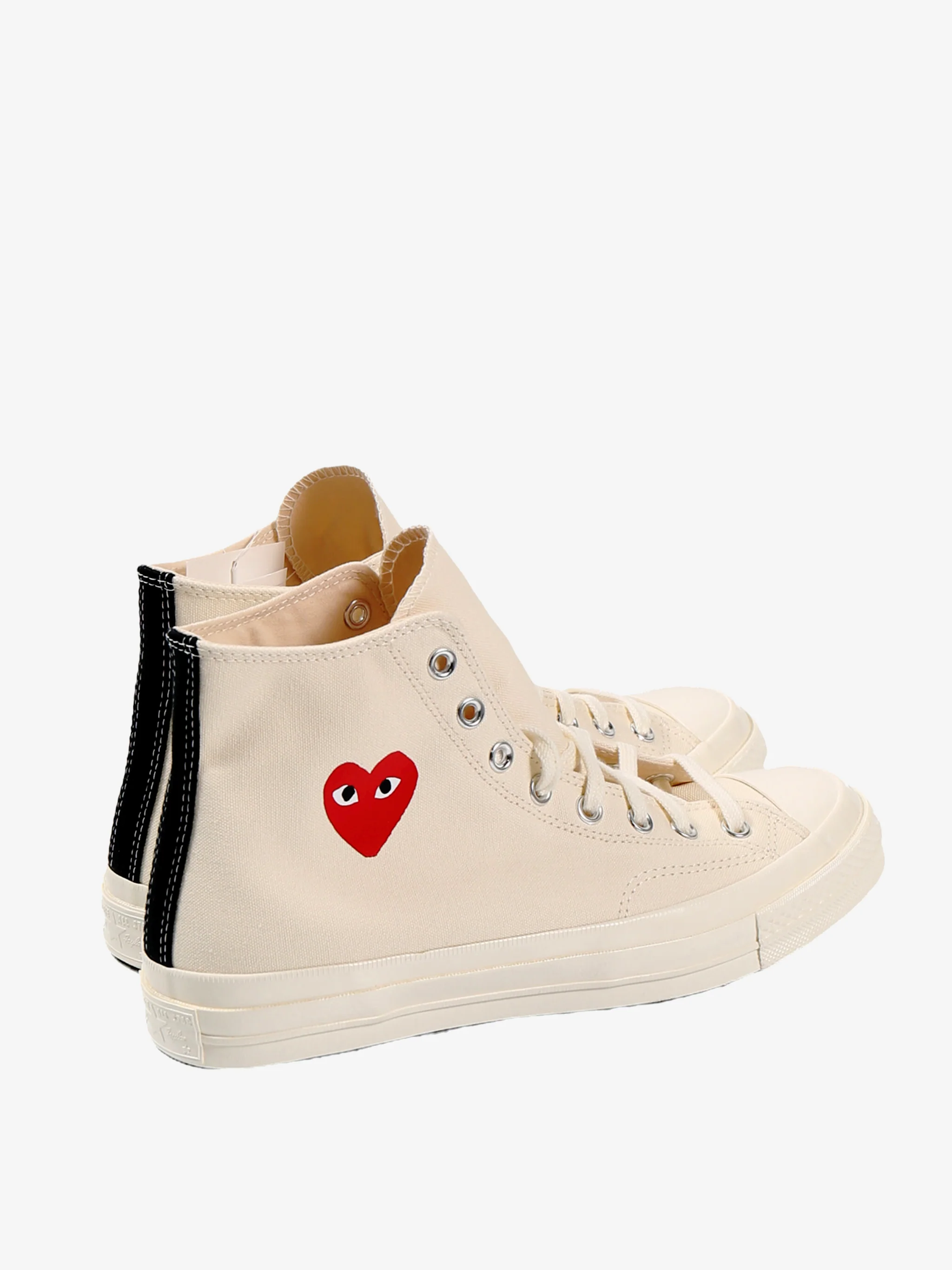 COMME DES GARCONS PLAY X CONVERSE - Chuck Taylor 70 Small Red Heart High Top Sneakers - Image 3