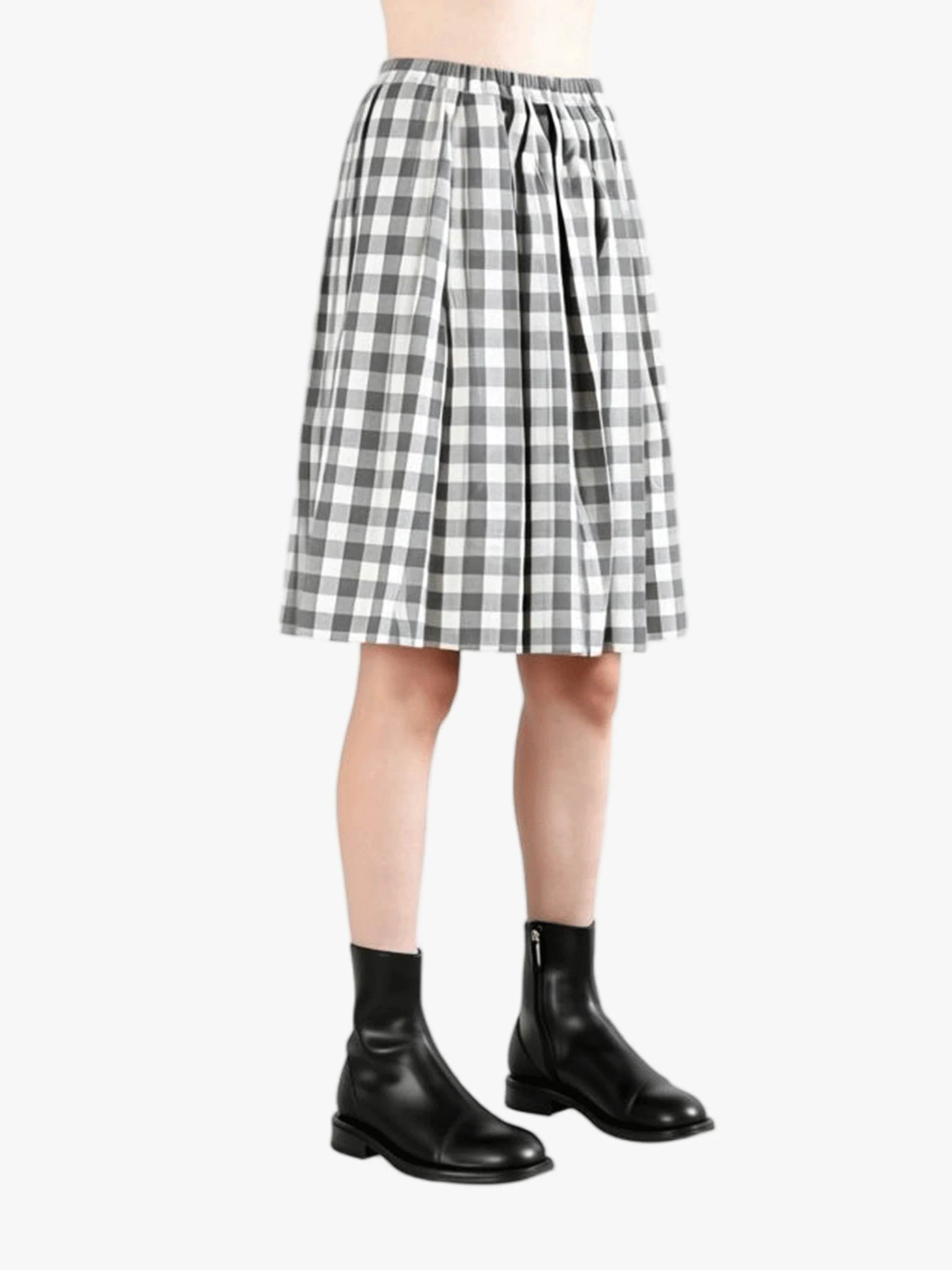 COMME DES GARCONS TAO - Women Checkered Ruched Skirt - Image 2