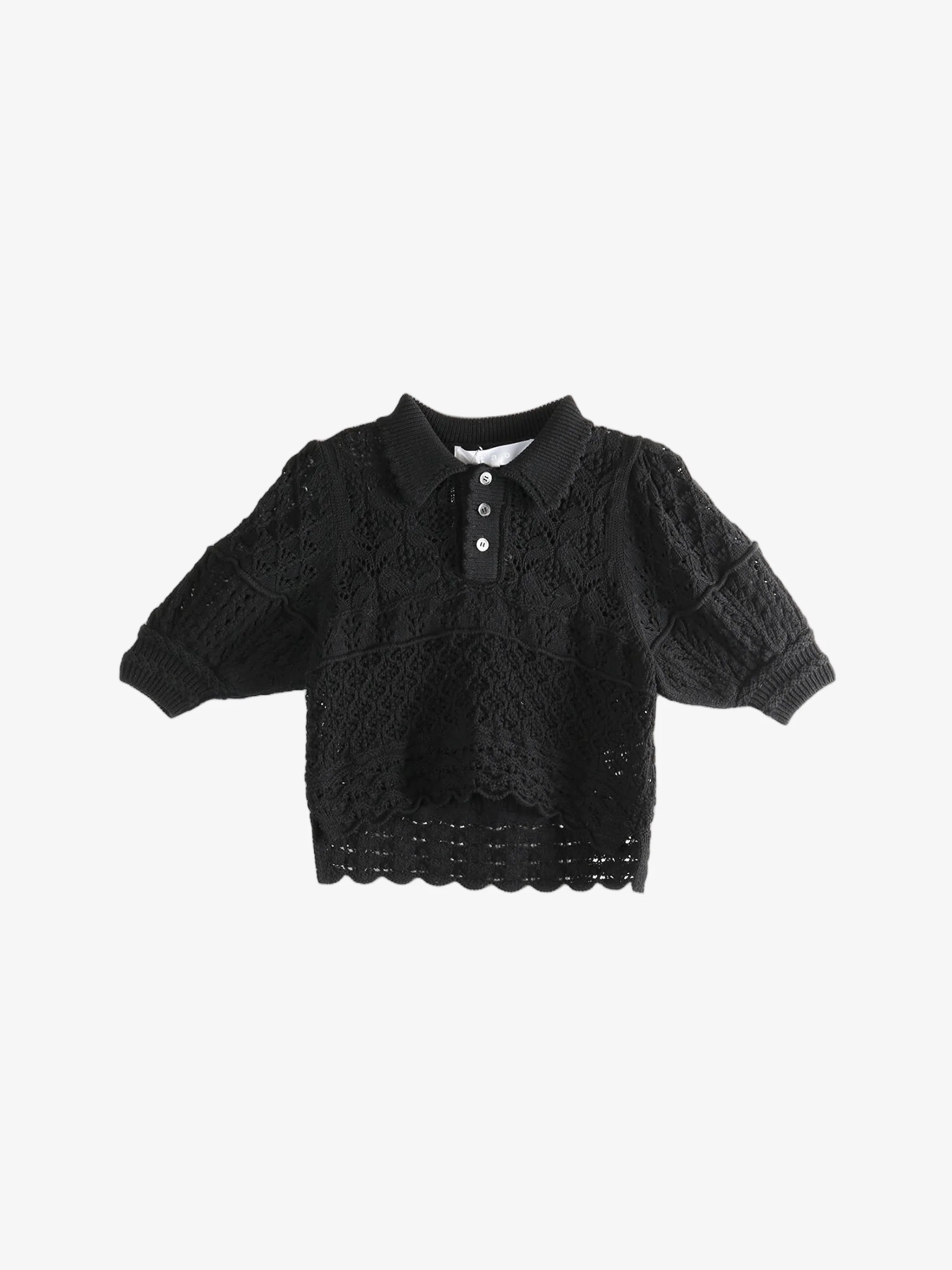 COMME DES GARCONS TAO - Women Cropped Openwork Sweater - Image 4