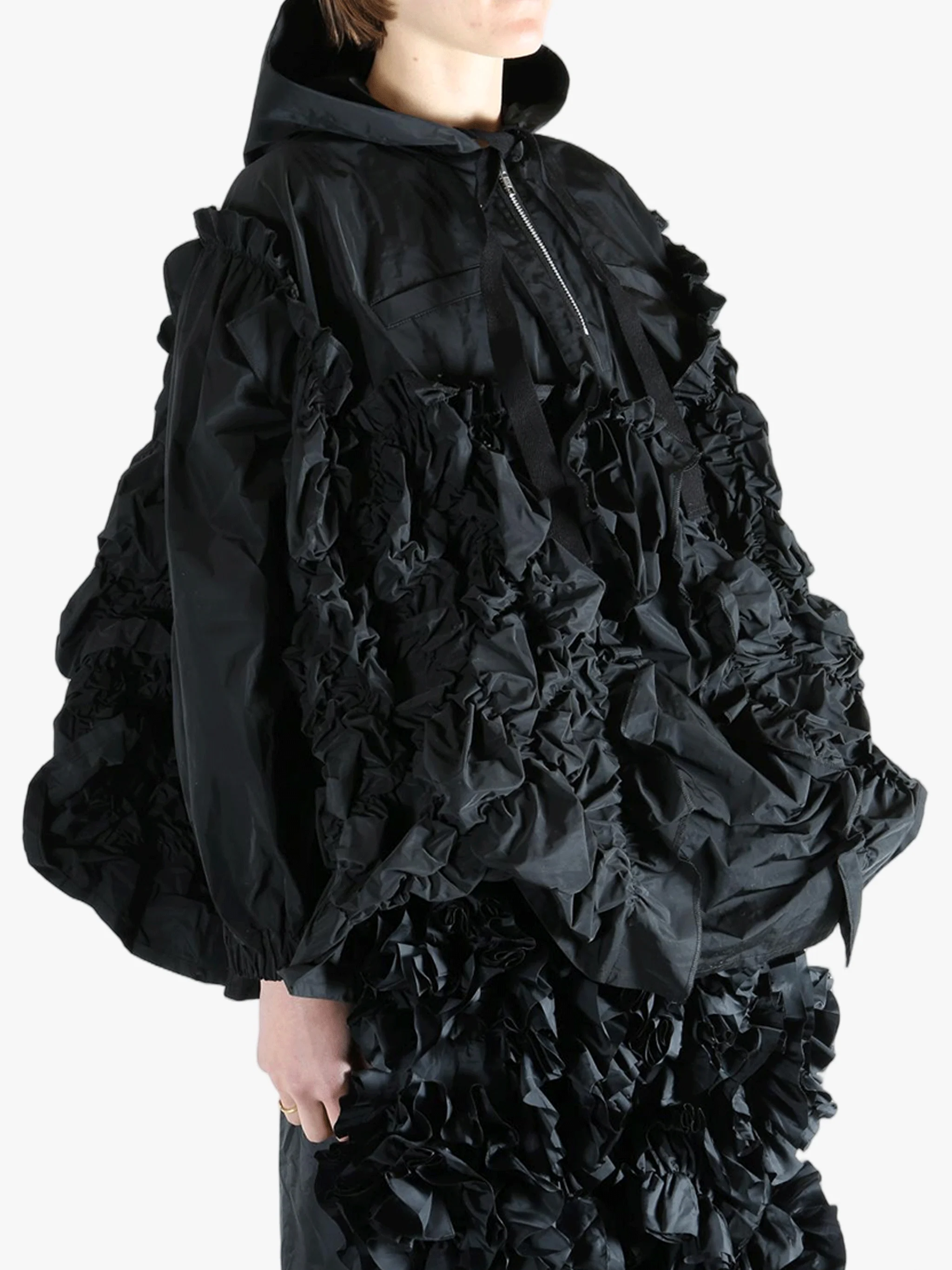 COMME DES GARCONS TAO - Women Hooded Ruffle Jacket - Image 2