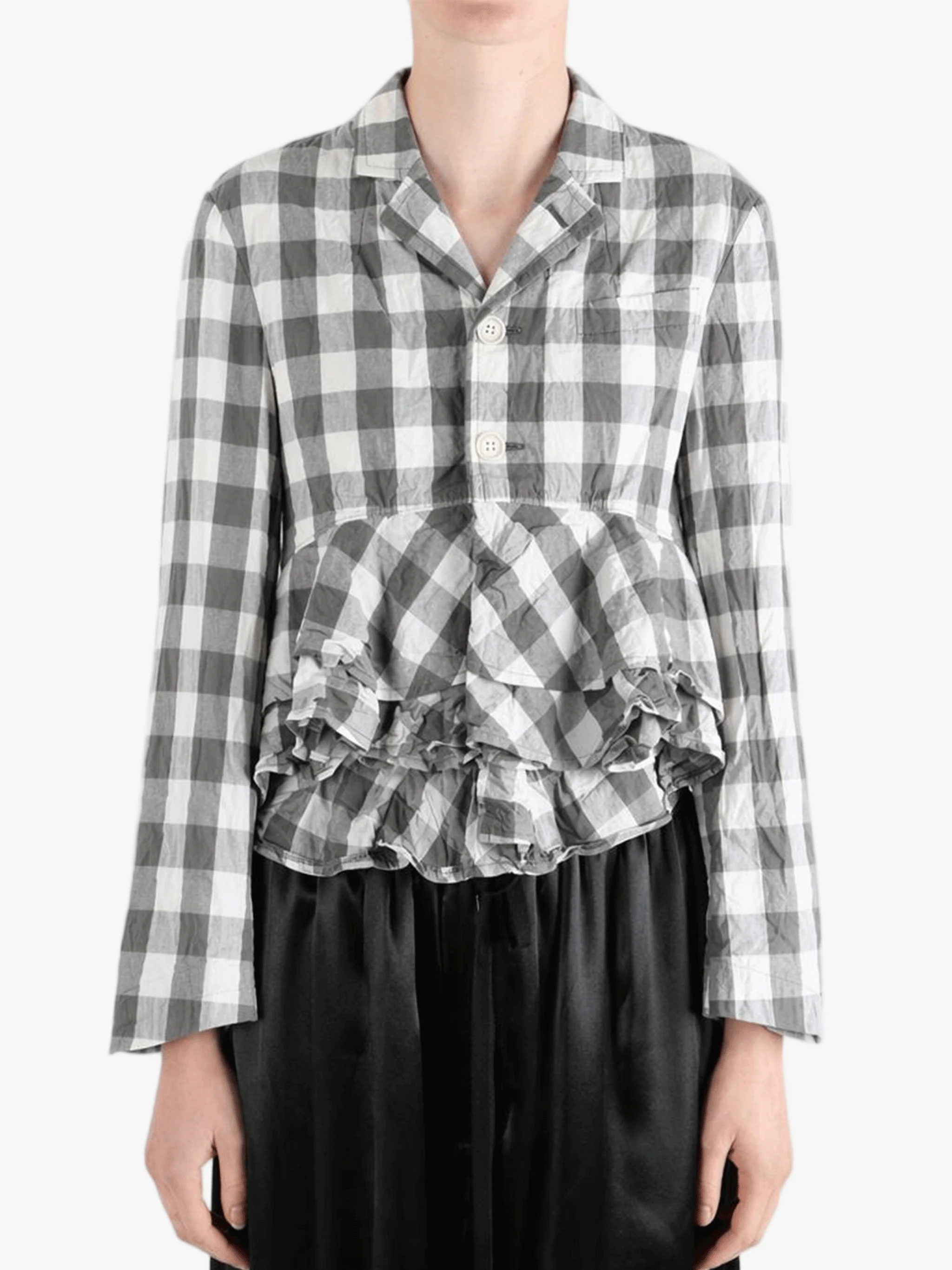 COMME DES GARCONS TAO - Women Plaid Ruched Hem Jacket