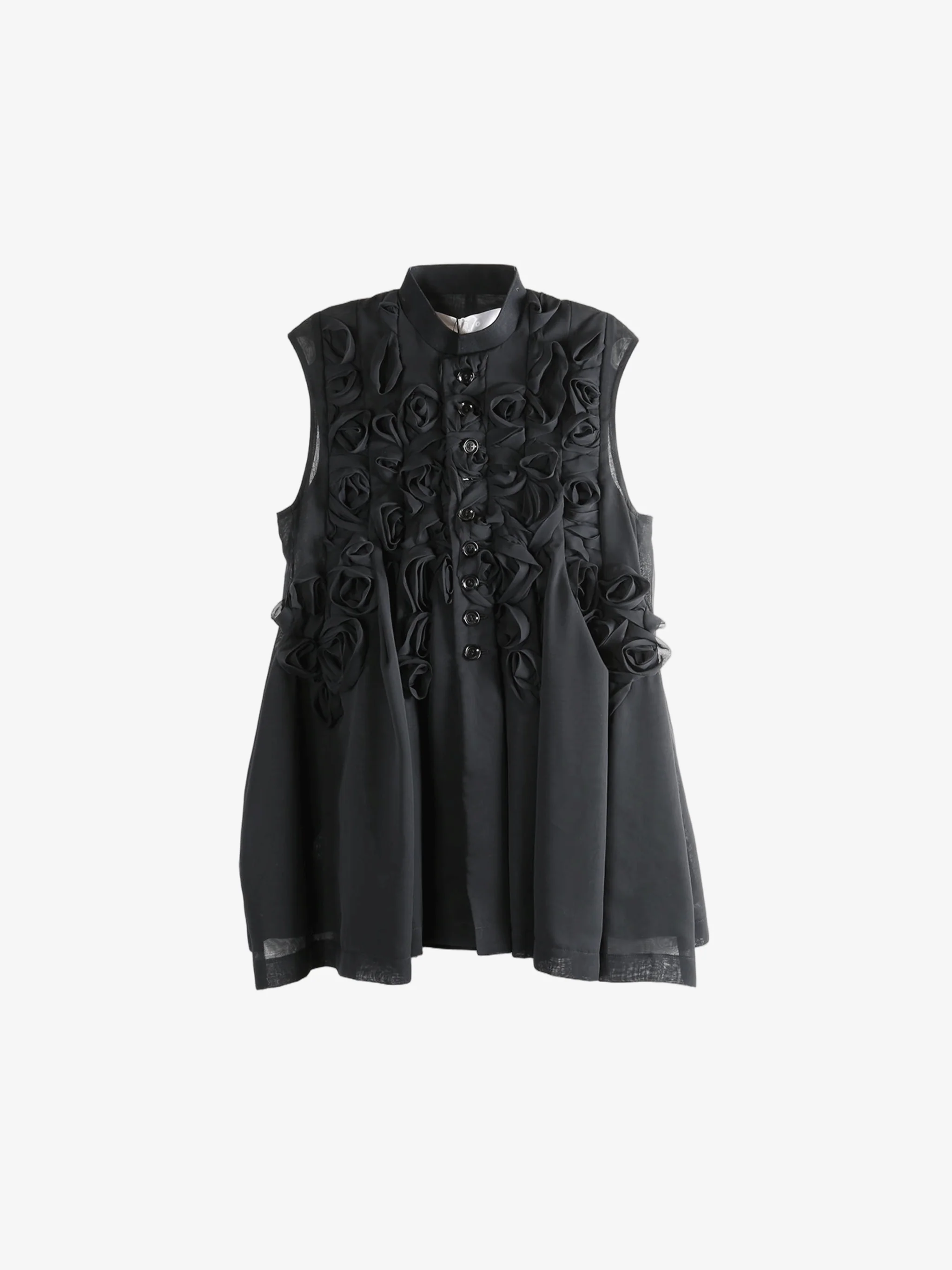COMME DES GARCONS TAO - Women Rose Embellished Button Vest - Image 4