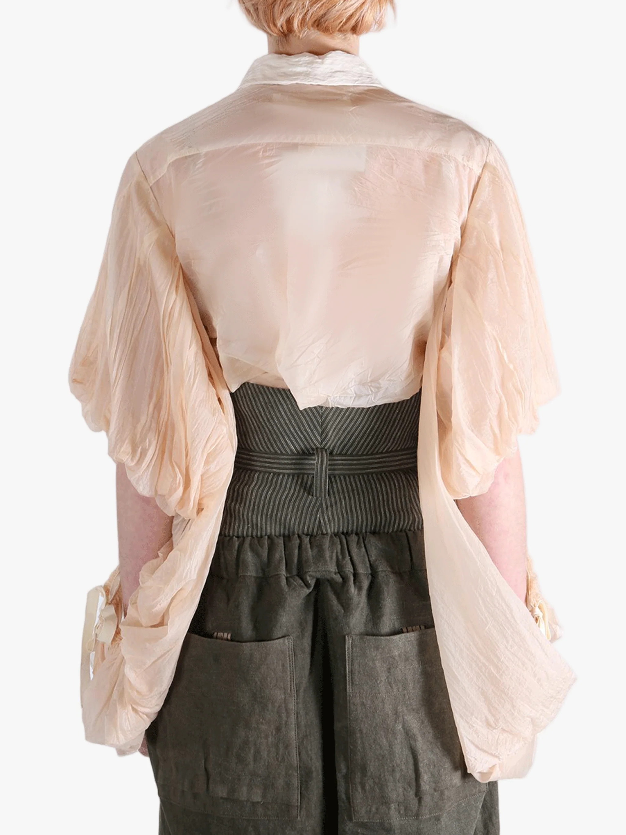 COMME DES GARCONS TAO - Women Ruffled Collar Loose-Sleeve Blouse - Image 3