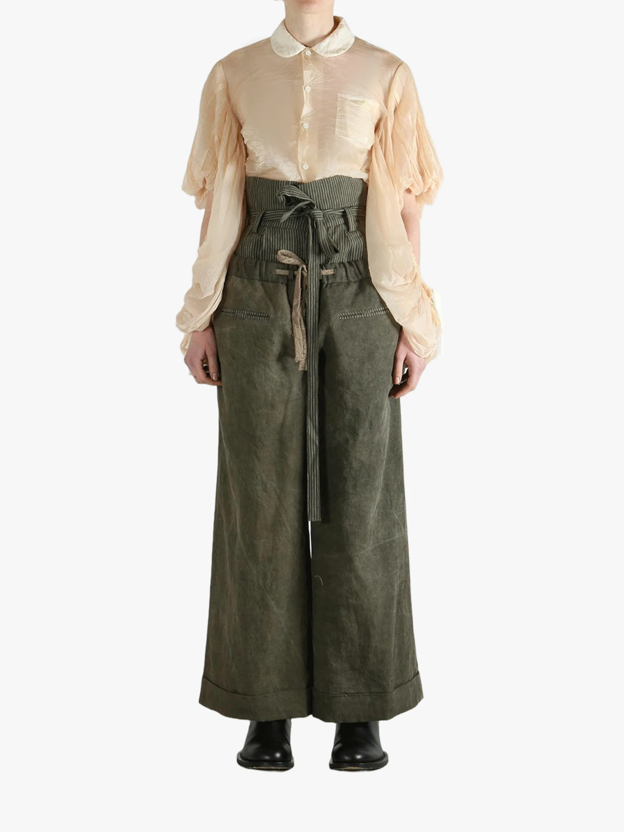 COMME DES GARCONS TAO - Women Ruffled Collar Loose-Sleeve Blouse - Image 4