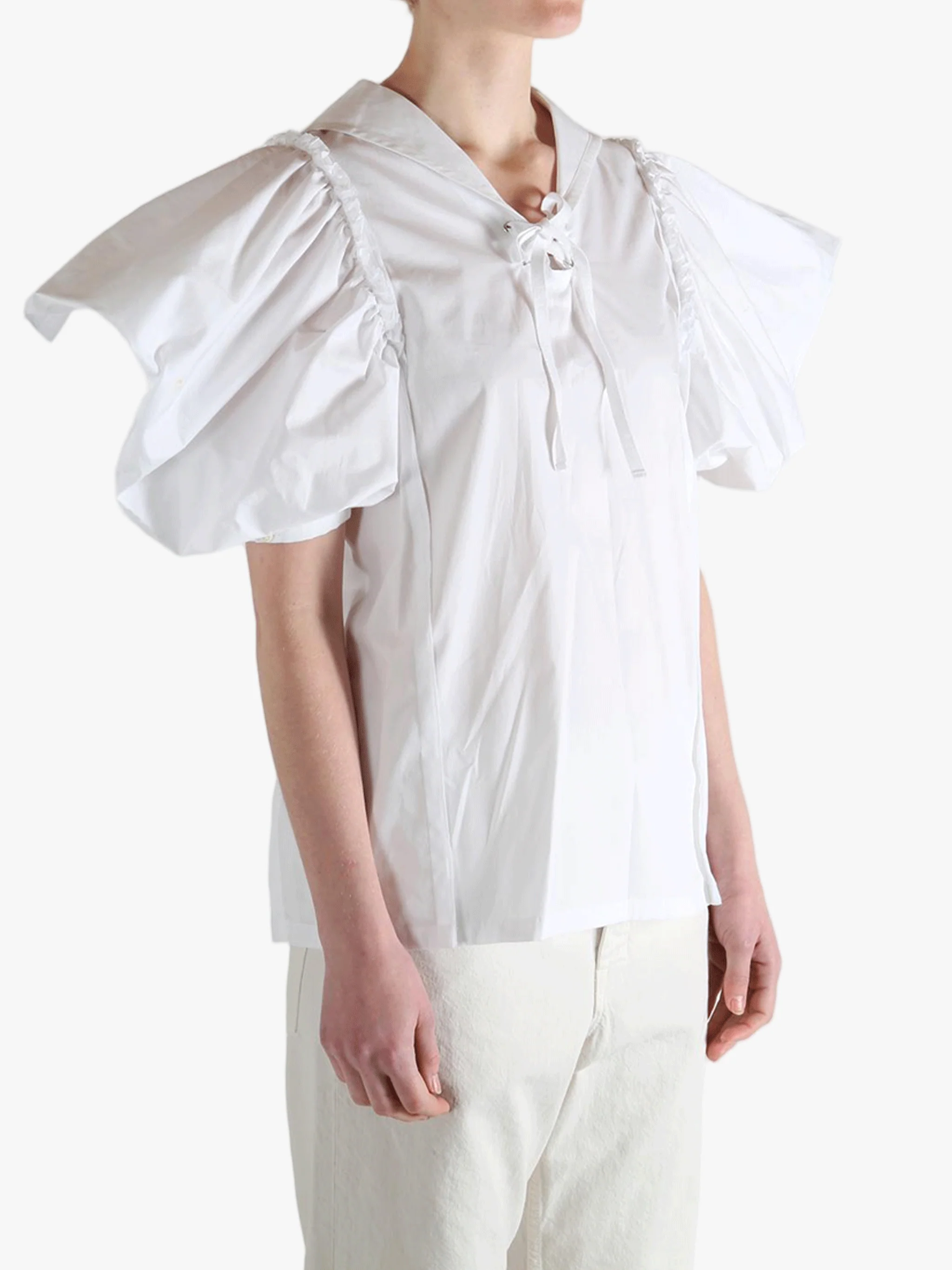 COMME DES GARCONS TAO - Women Ruffled Sailor Collar Blouse - Image 2