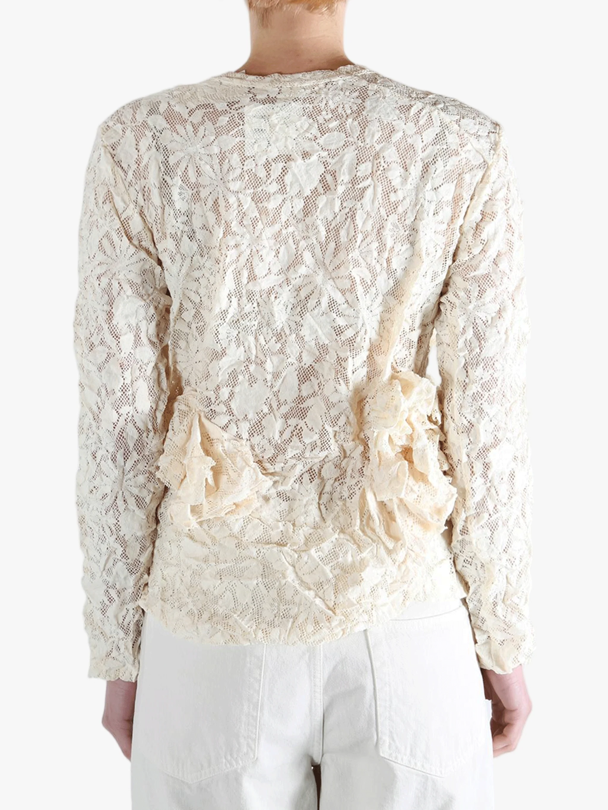 COMME DES GARCONS - Women Lace Ruffled T-Shirt - Image 3