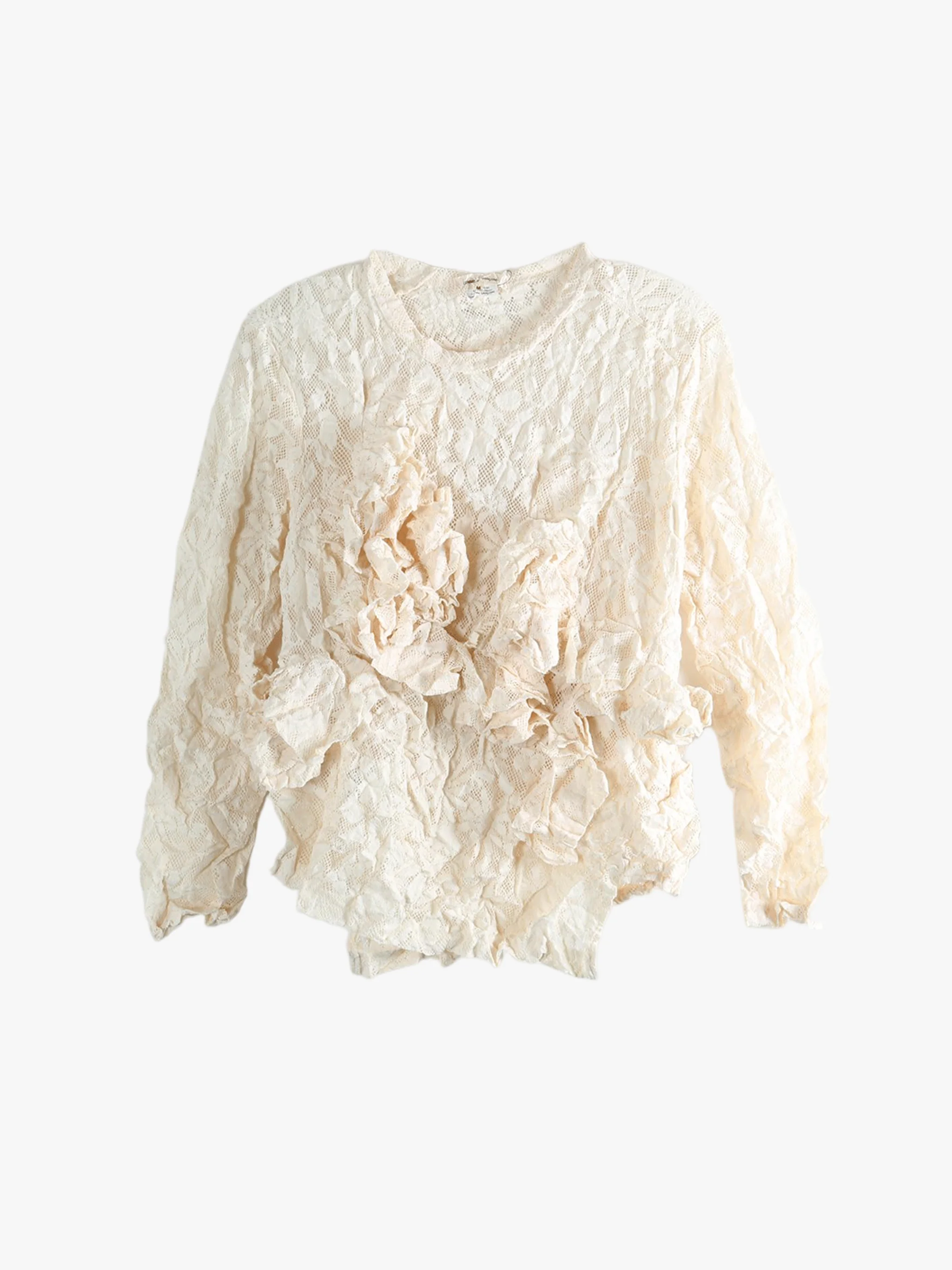 COMME DES GARCONS - Women Lace Ruffled T-Shirt - Image 4