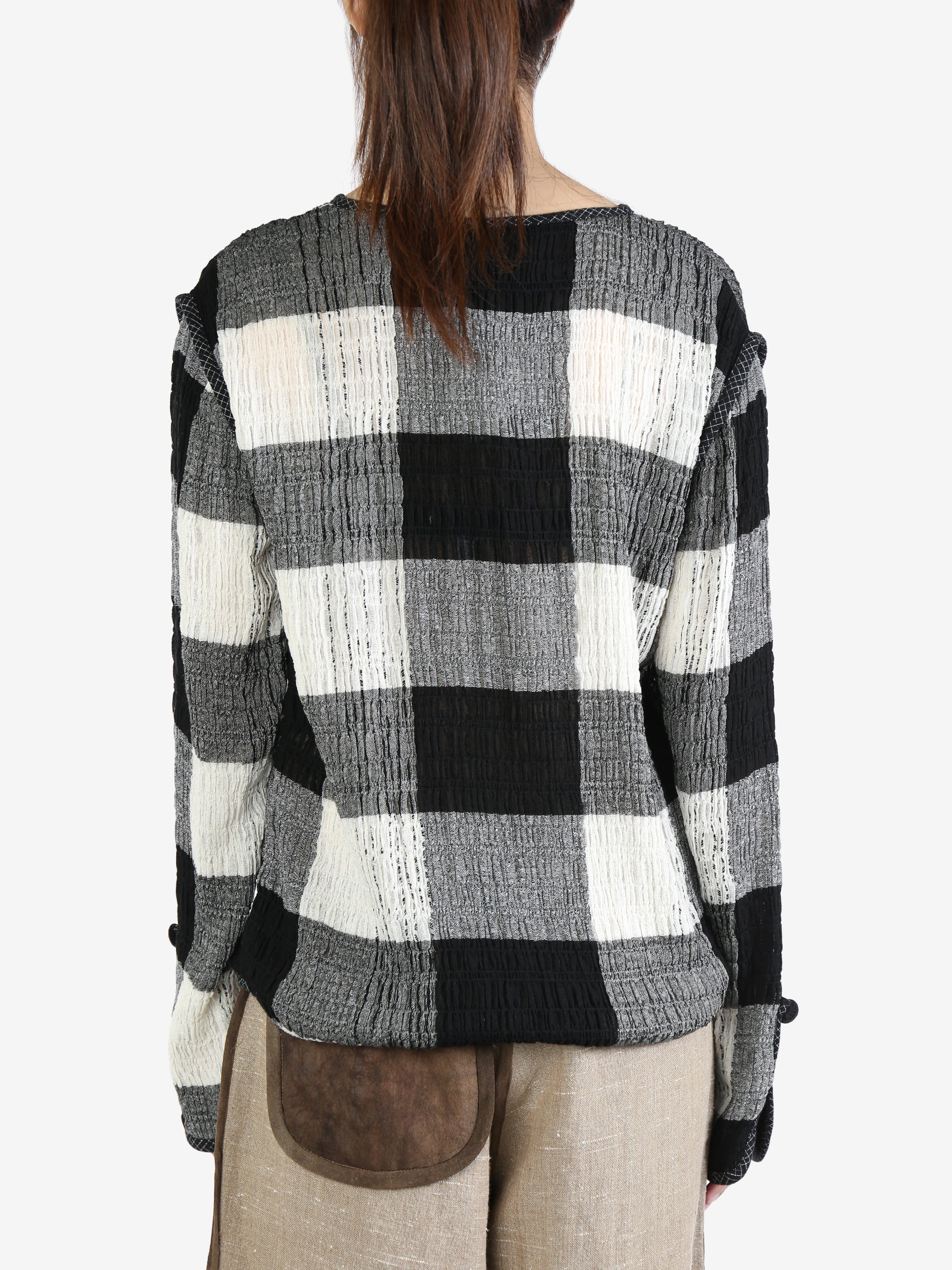 COMMUNS - Unisex Patterned Plaid Knitted Sweater - Image 3