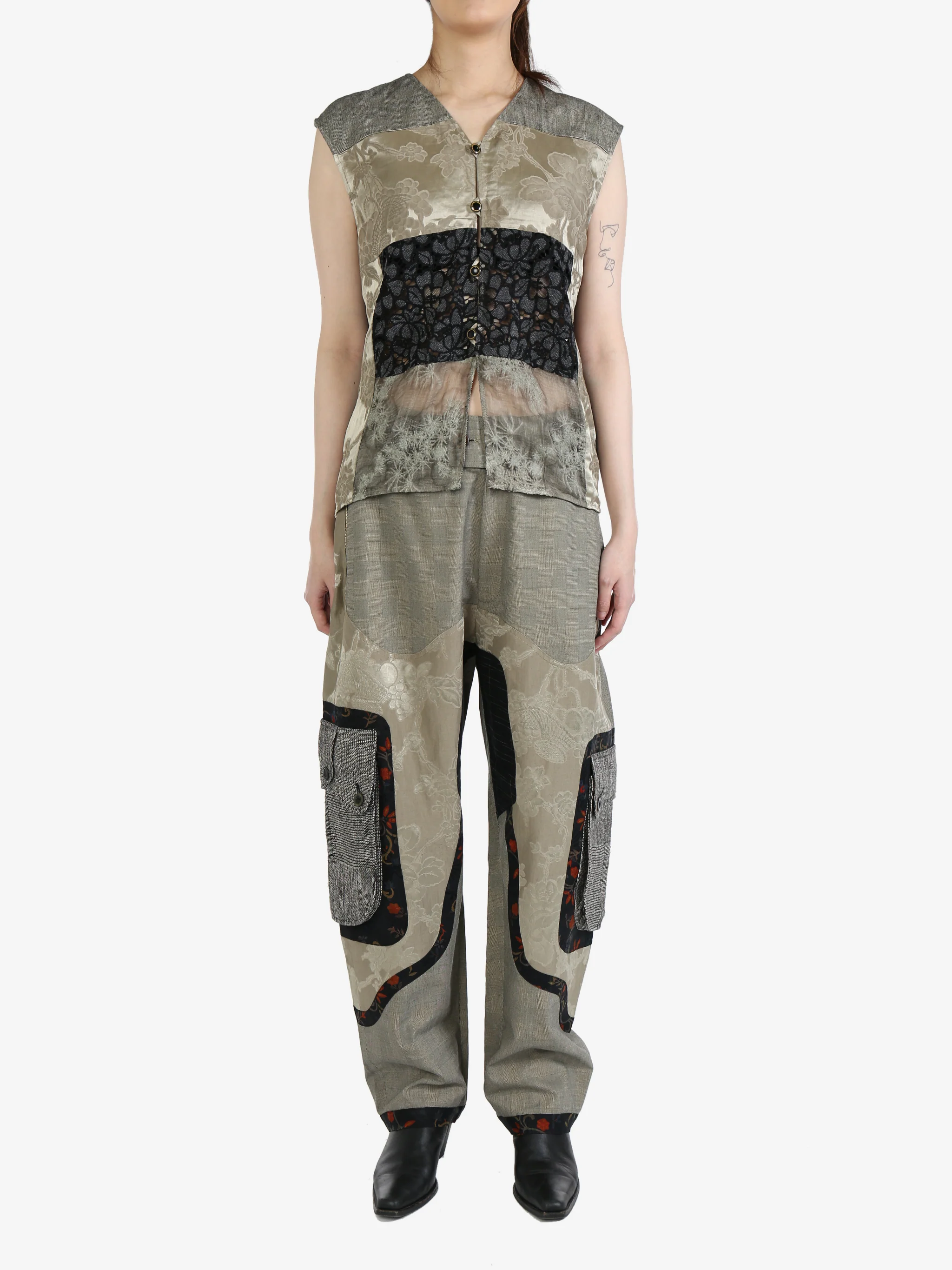 COMMUNS - Unisex Printed Patchwork Vest - Image 4