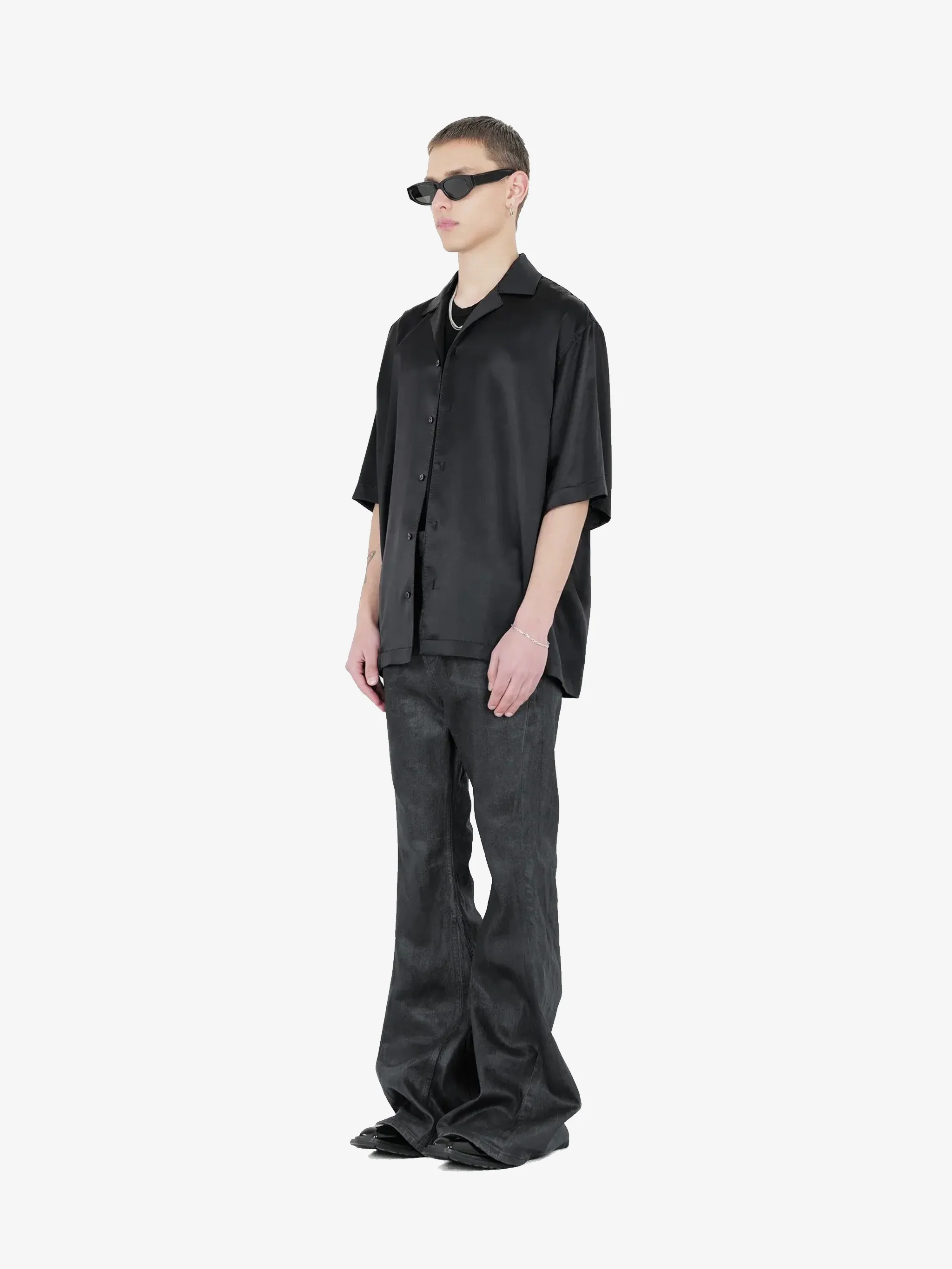 DET BLEV SENT - Men Silk Short Sleeve Shirt - Image 2