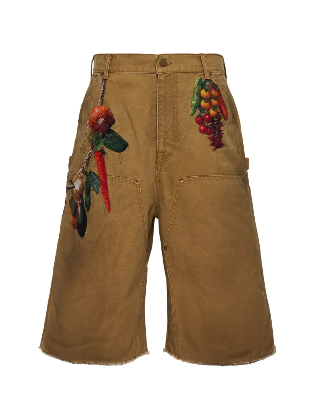 DOUBLET - Unisex Vegetable Embroidery Cut Off Pants