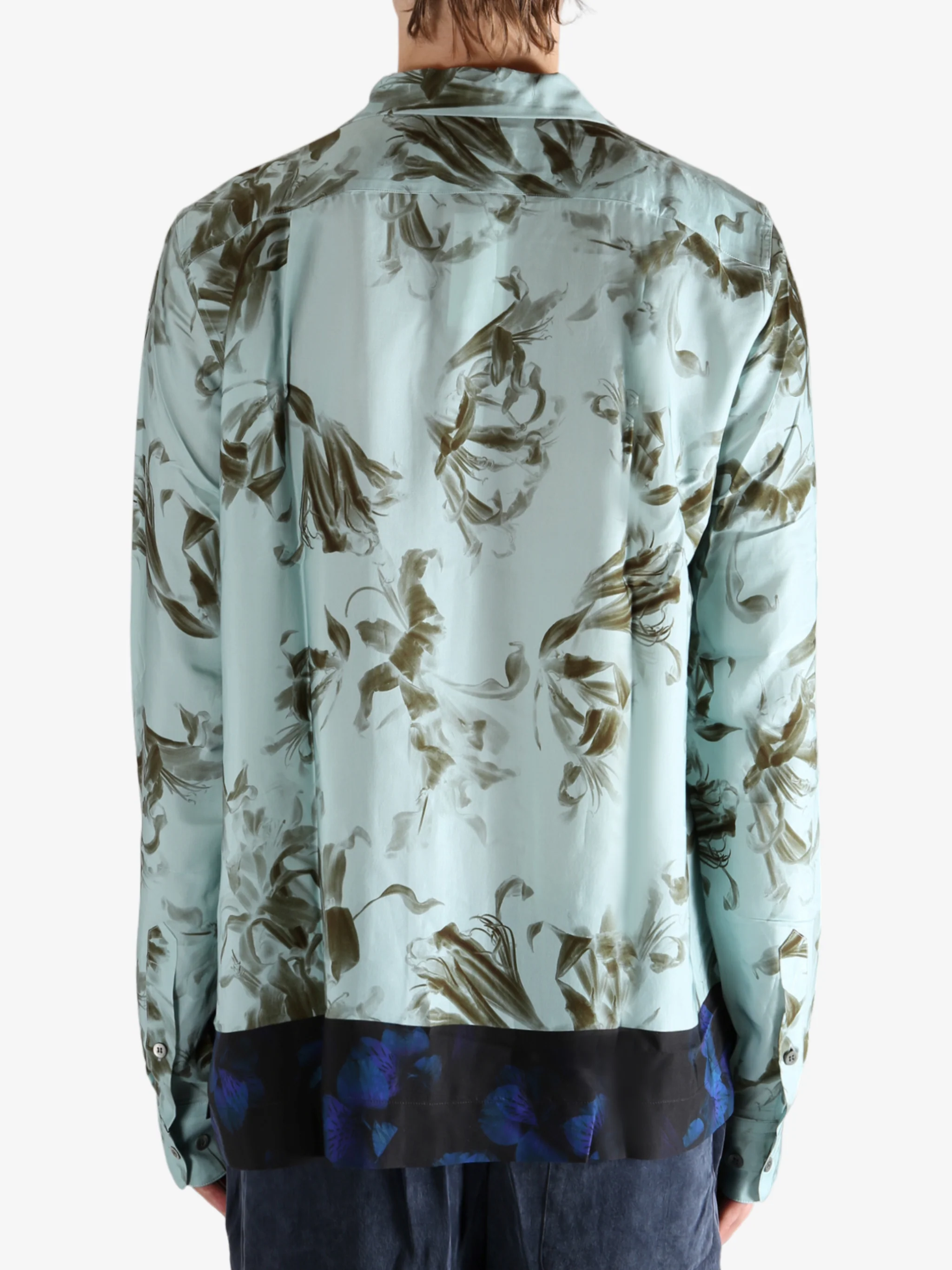 DRIES VAN NOTEN - Men Flower Border Long Sleeve Shirt - Image 3