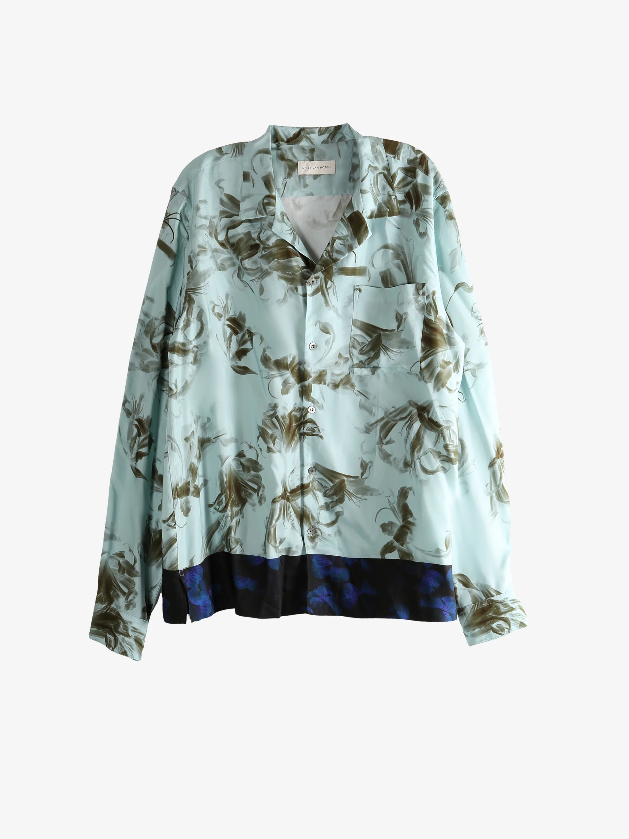 DRIES VAN NOTEN - Men Flower Border Long Sleeve Shirt - Image 4