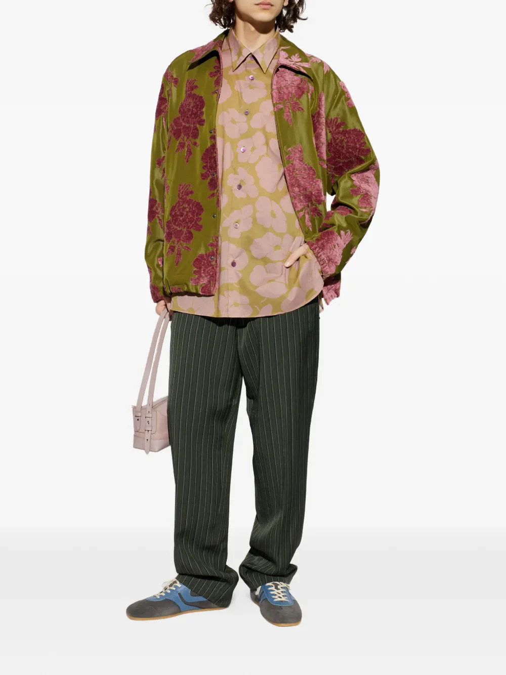 DRIES VAN NOTEN - Men Striped Fluid Pants