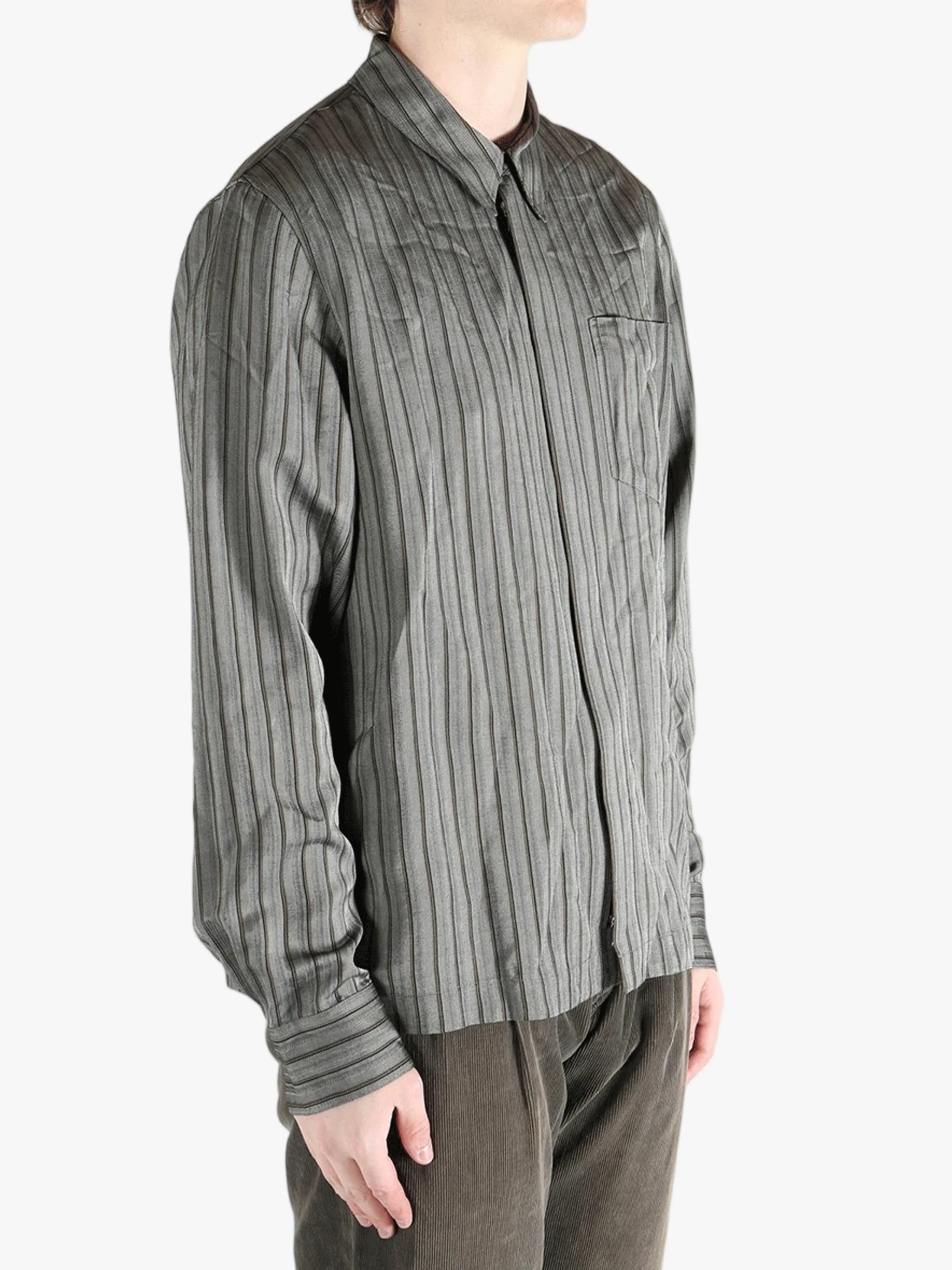 DRIES VAN NOTEN - Men Striped Fluid Shirt - Image 2