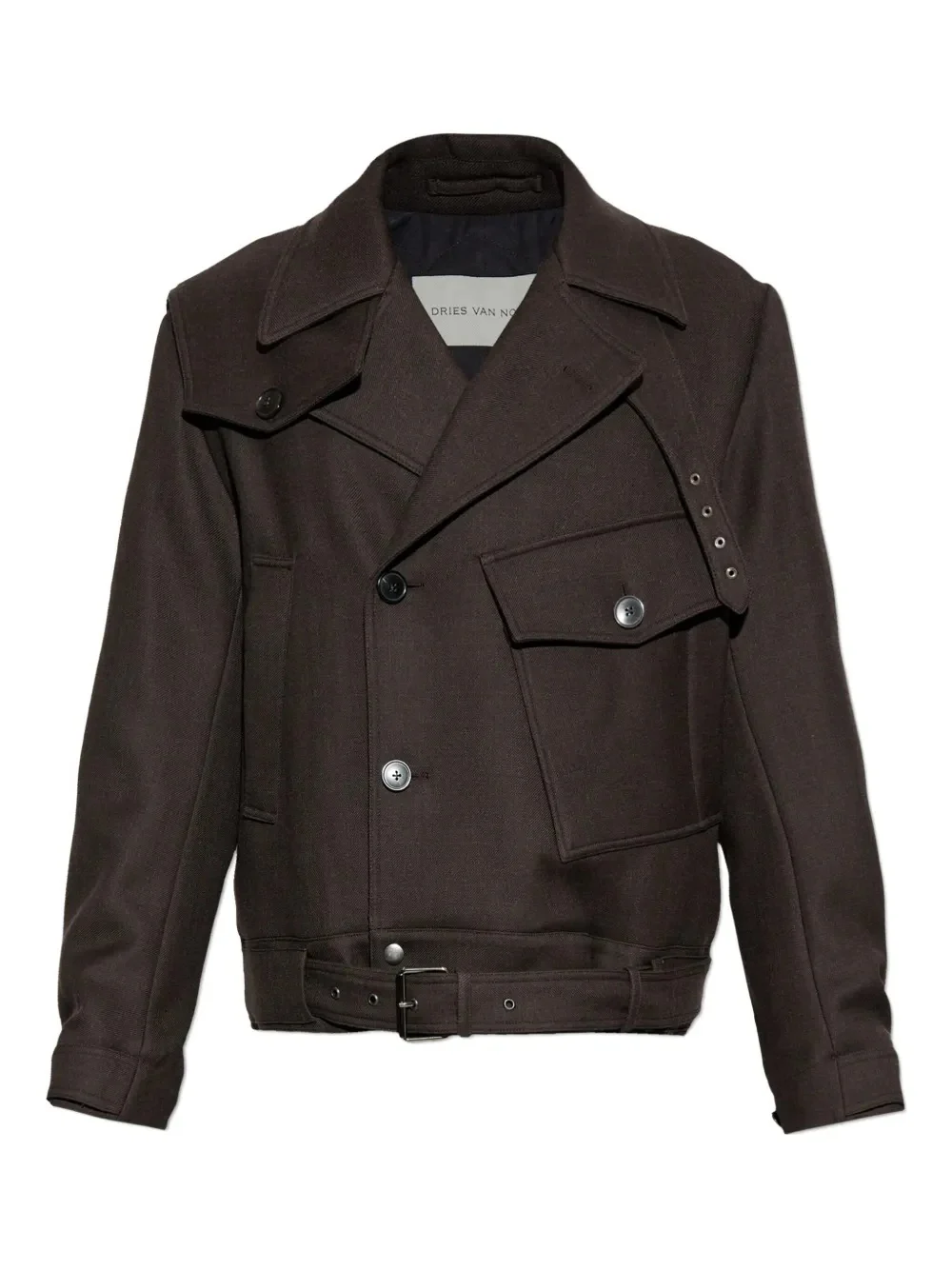 DRIES VAN NOTEN - Men Wool Motorcycle Jacket - Image 5