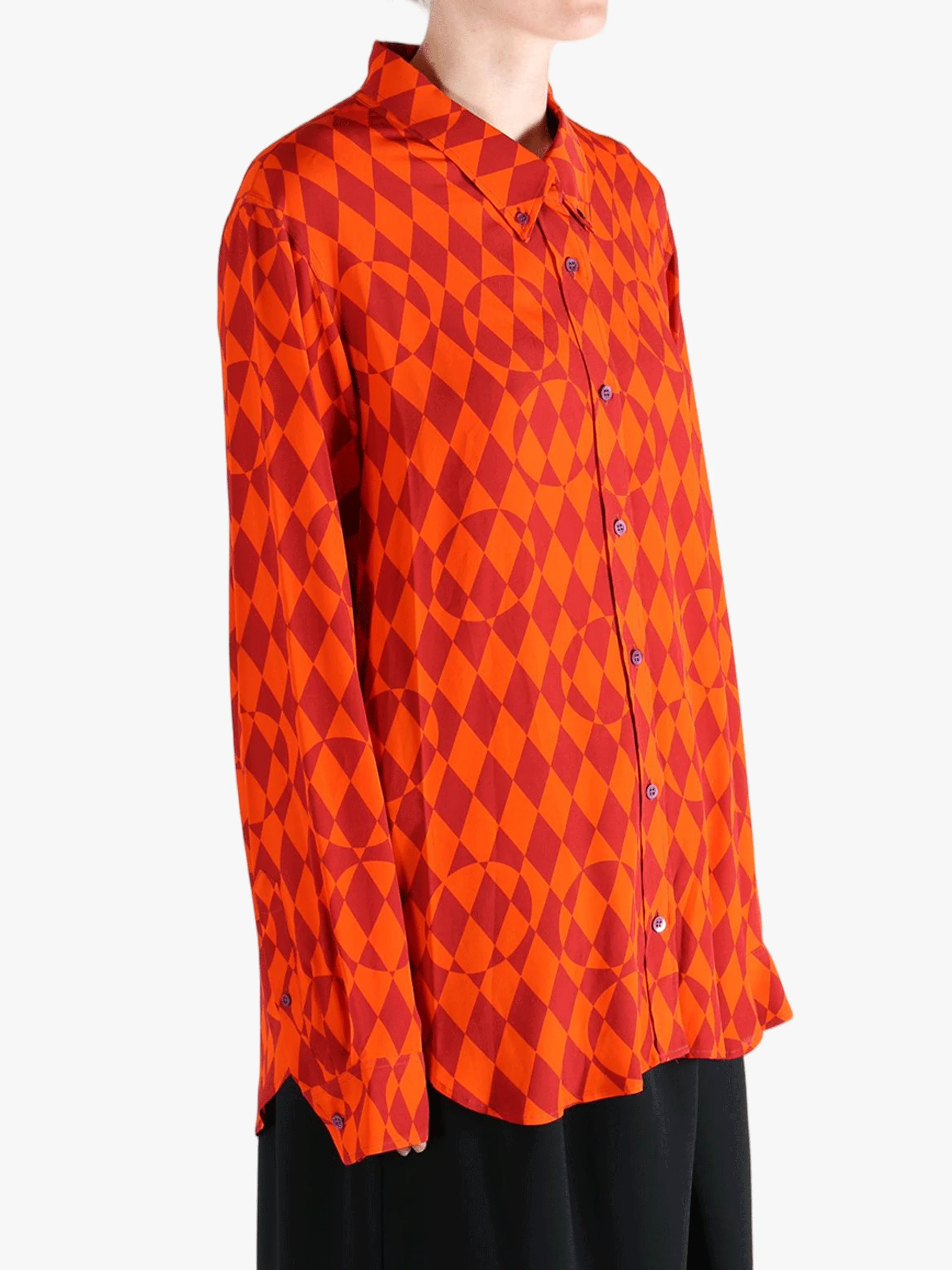 DRIES VAN NOTEN - Women Argyle Print Shirt - Image 2