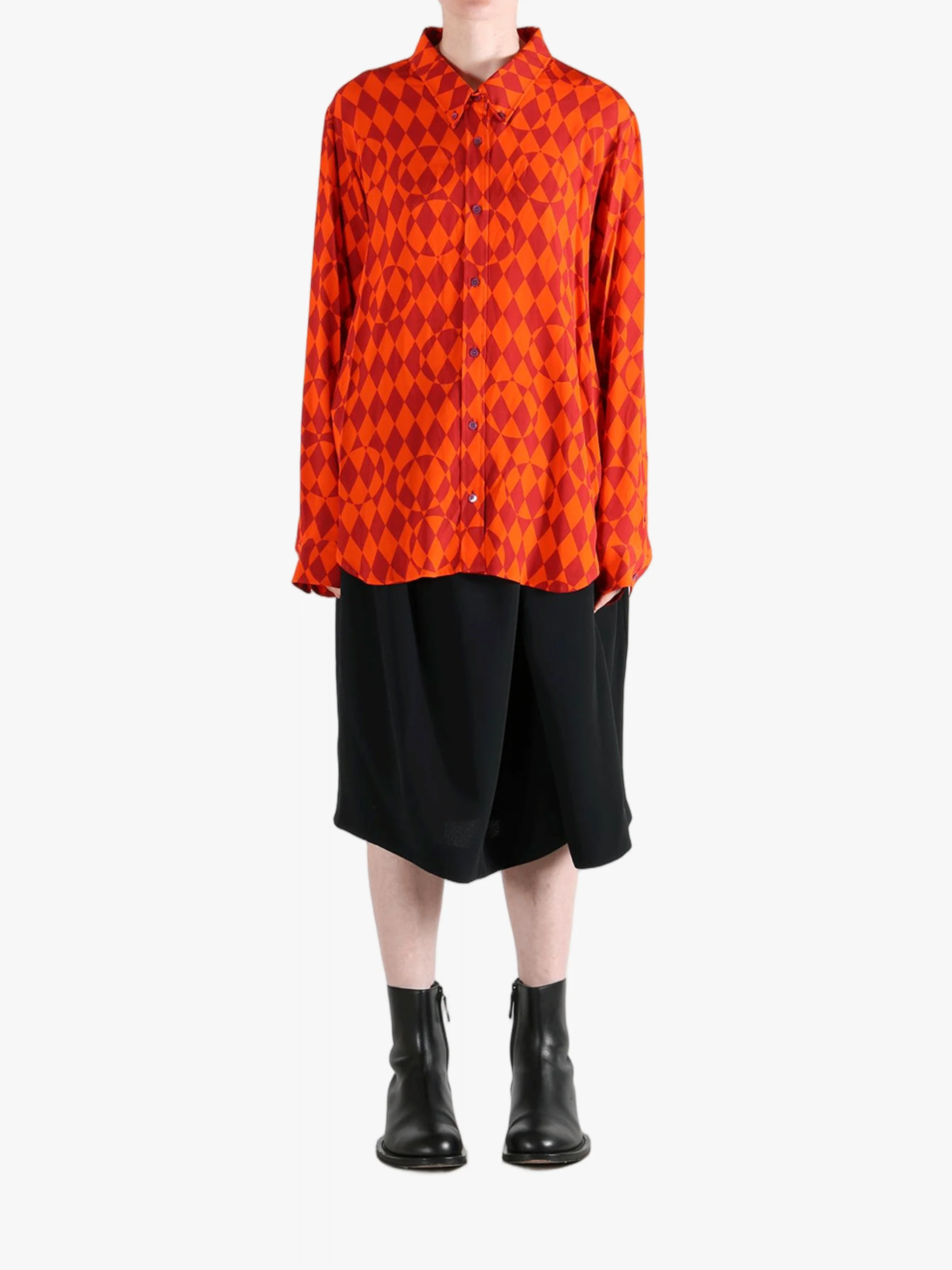 DRIES VAN NOTEN - Women Argyle Print Shirt - Image 4
