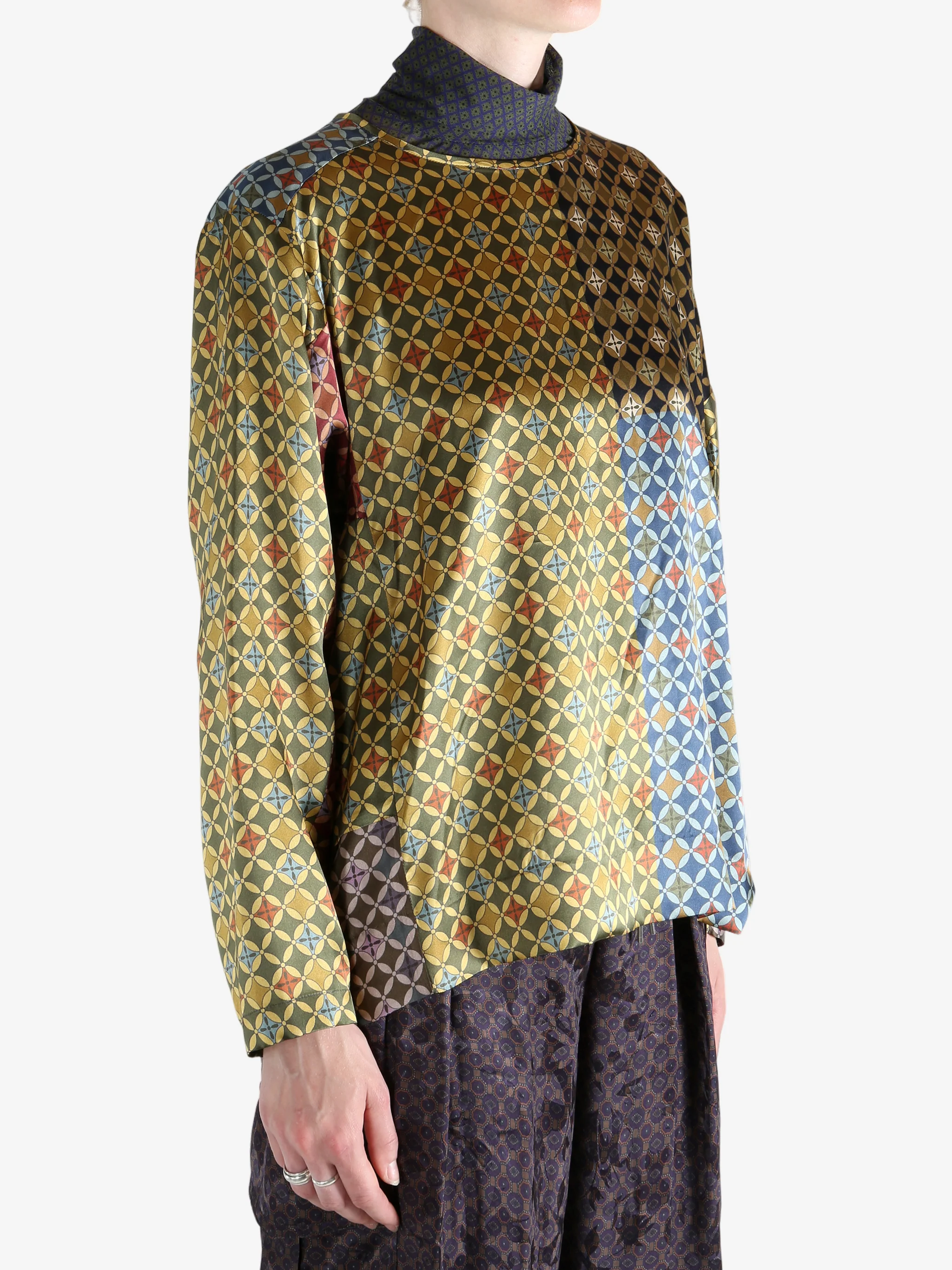 DRIES VAN NOTEN - Women Graphic Pattern Silk Top - Image 2