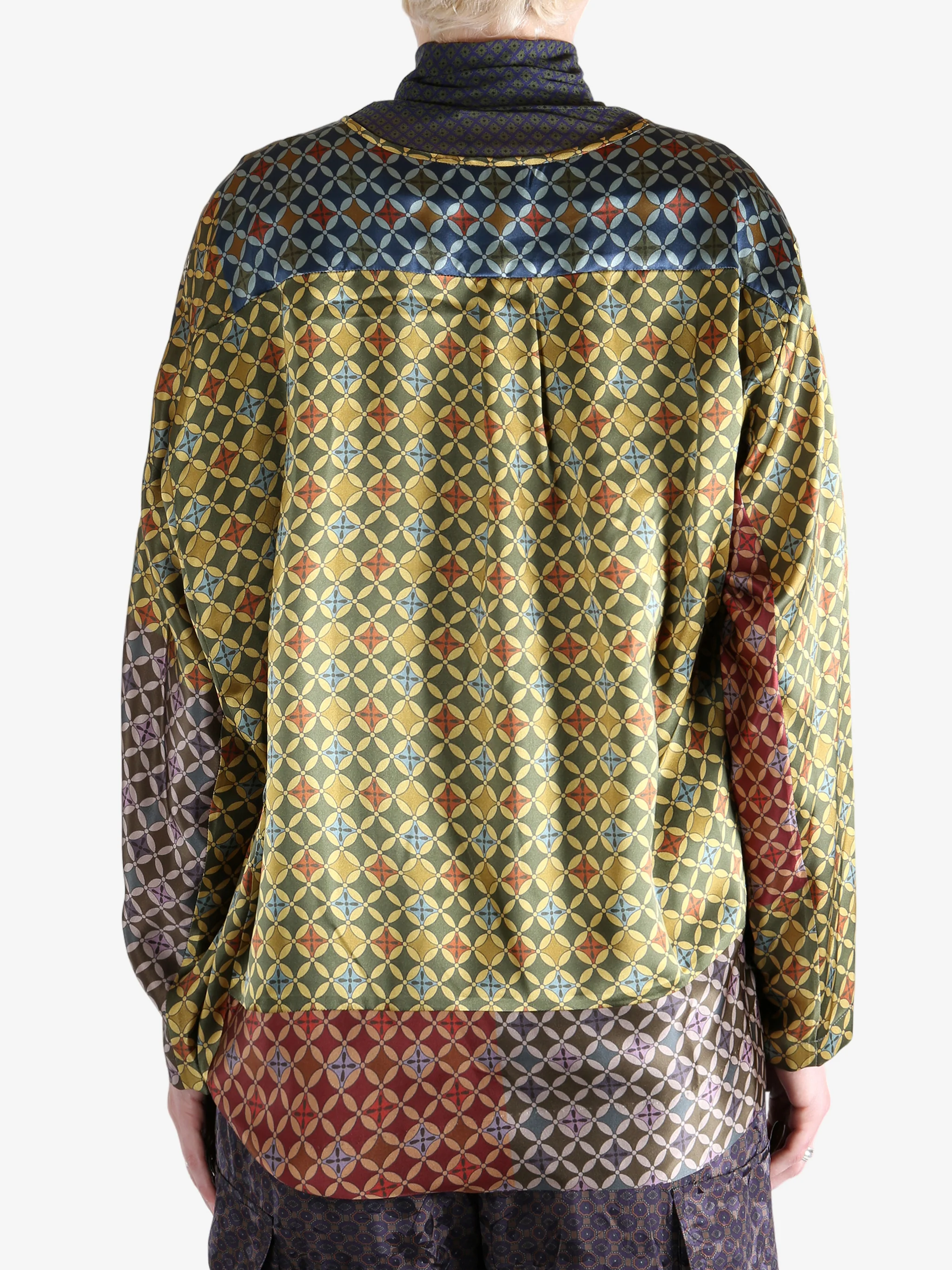 DRIES VAN NOTEN - Women Graphic Pattern Silk Top - Image 3