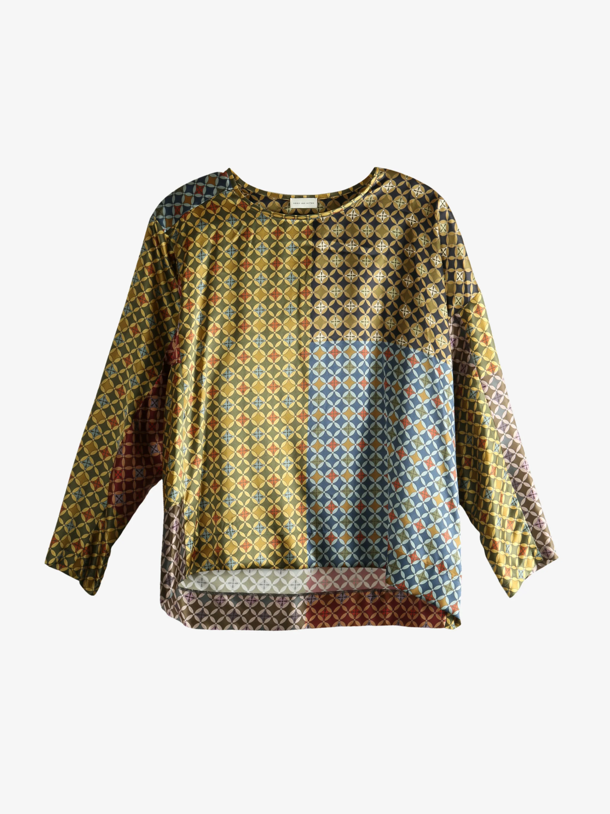 DRIES VAN NOTEN - Women Graphic Pattern Silk Top - Image 4