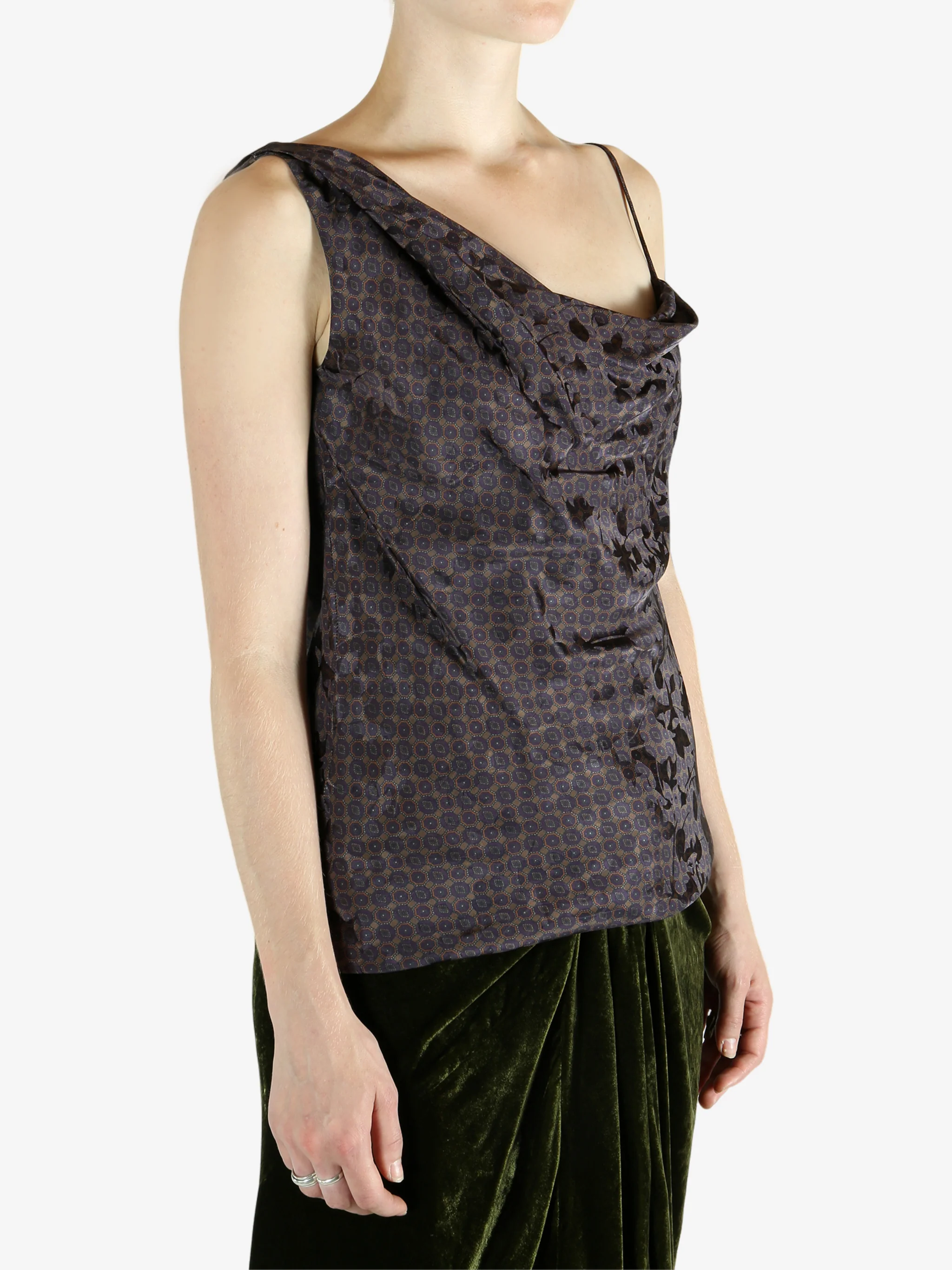 DRIES VAN NOTEN - Women Graphic Pattern Slip Top - Image 2
