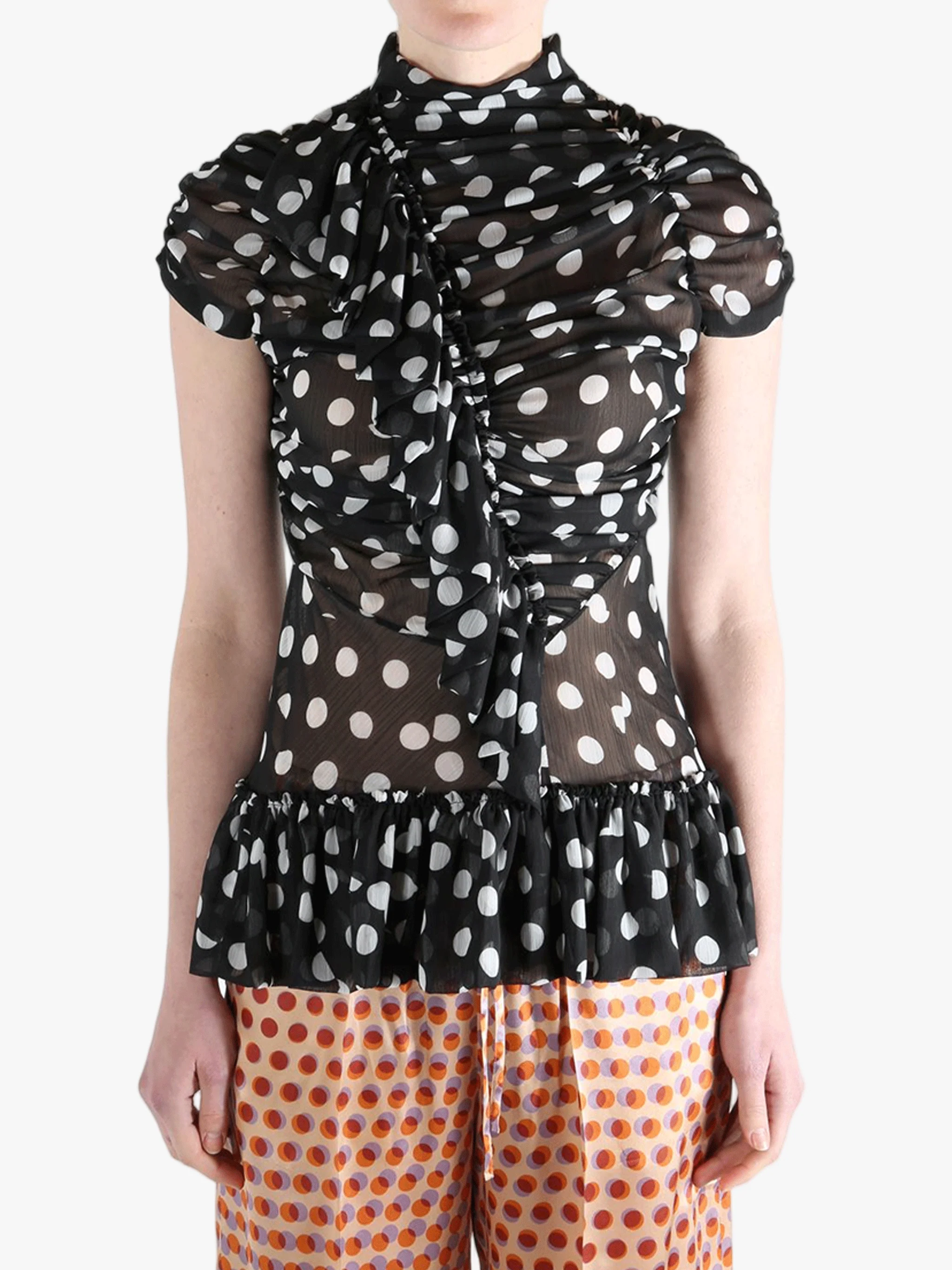 DRIES VAN NOTEN - Women Cut Polka Dot Print Shirt